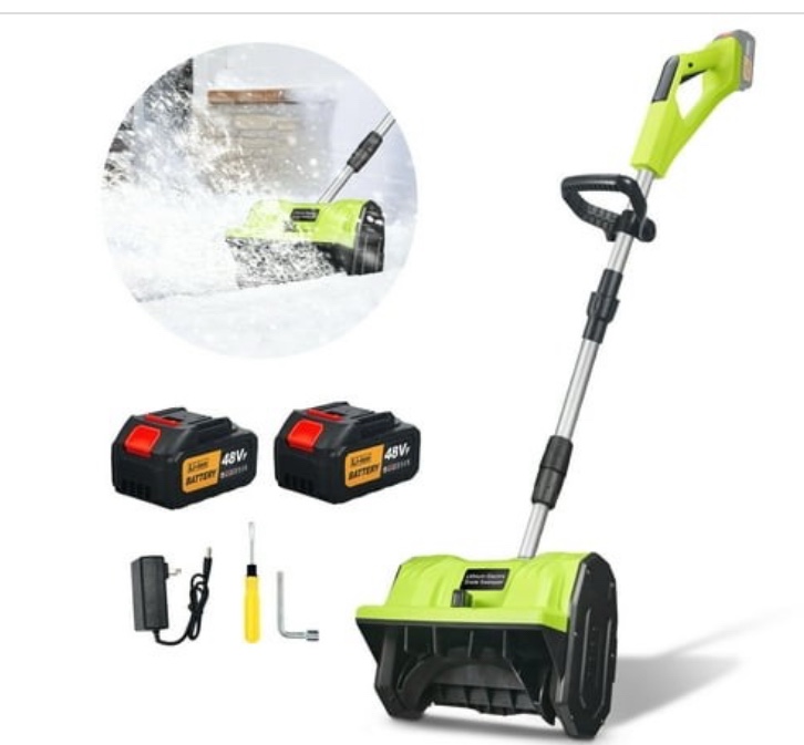 Kqiang Cordless Snow Shovel 21V 12 Inch Cordless Snow Shovel with 3000mAh Battery & Fast Charger