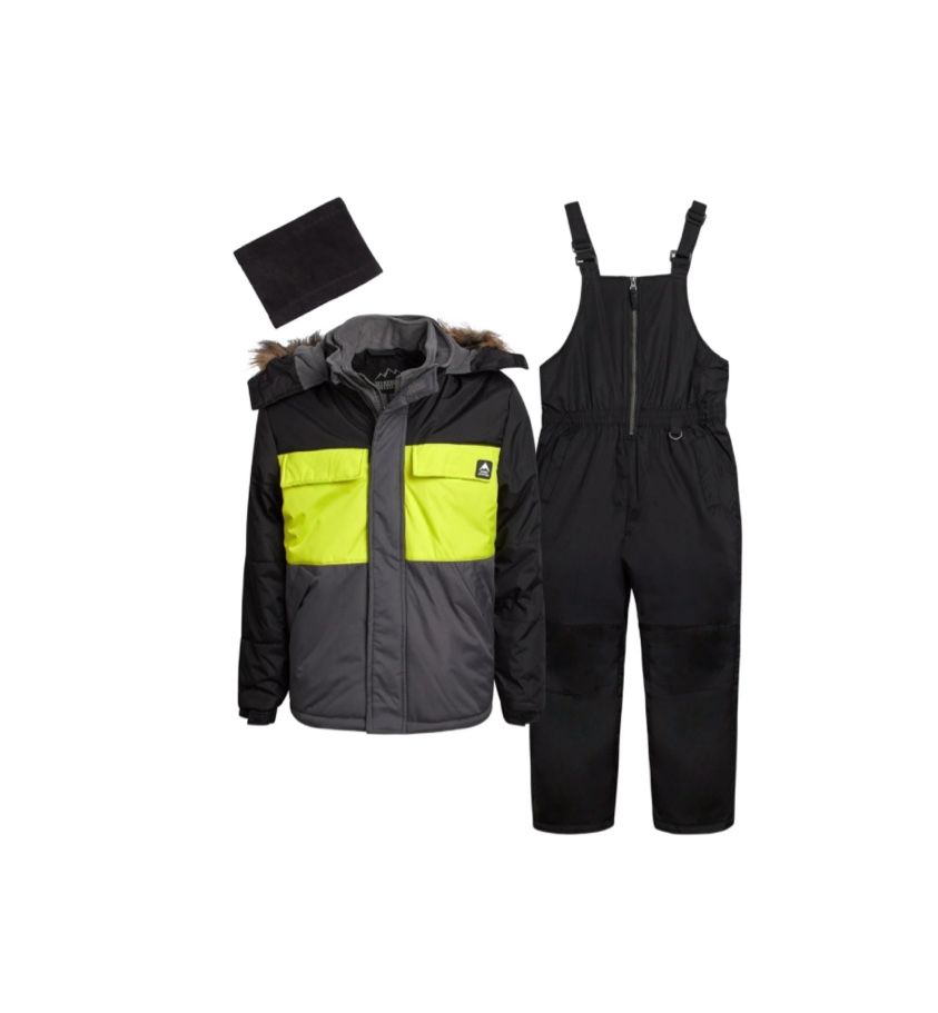 iXtreme Boys Snowsuit Set - 2 Piece Insulated Ski Jacket and Snow Pants Overall Bibs for Boys (14-16)