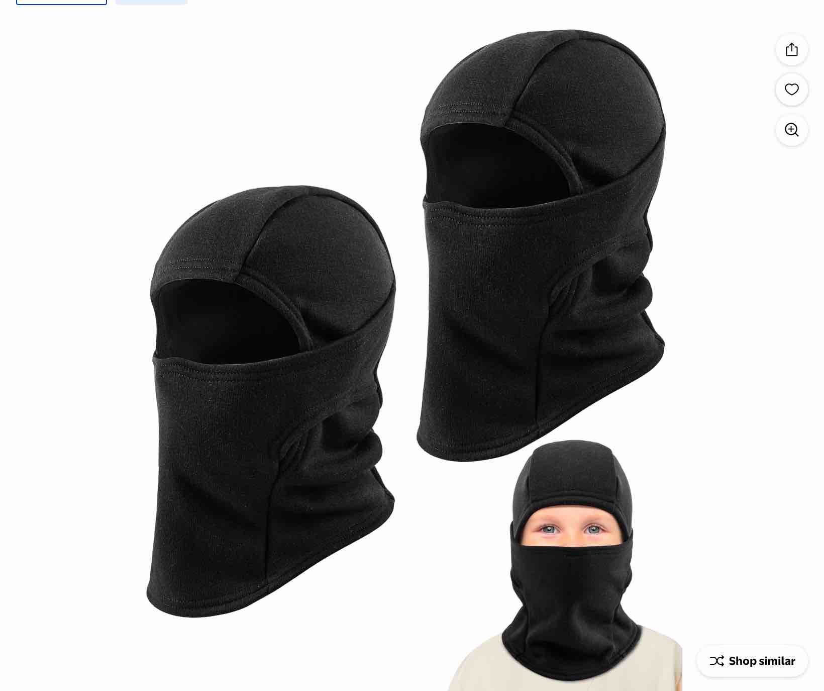 REDESS Balaclava Face Mask for Kid Warm Fleece Windproof Ski Mask for Boy and Girl,Black 2 Pack