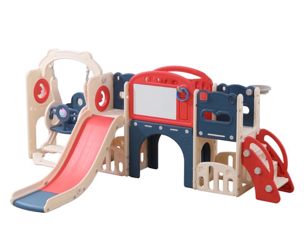 12 in 1 Toddler Playset Swing & Slide, Indoor/Outdoor Climber Crawl Tunnel for 1-3 Year Olds, Eco-Friendly Backyard Playground