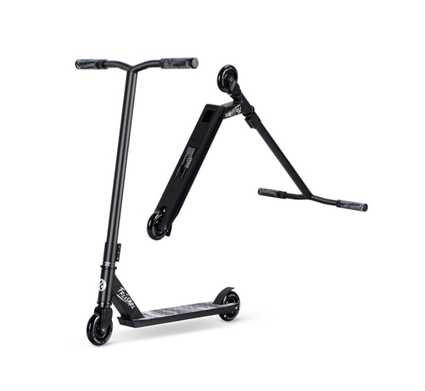 freedare jb-1 complete pro stunt scooter for teens, adults, boys and girls, trick scooter for beginners aged 8+, black