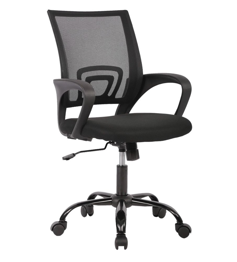 jonpony ergonomic office chair, lumbar support, adjustable height with armrests for adults,black