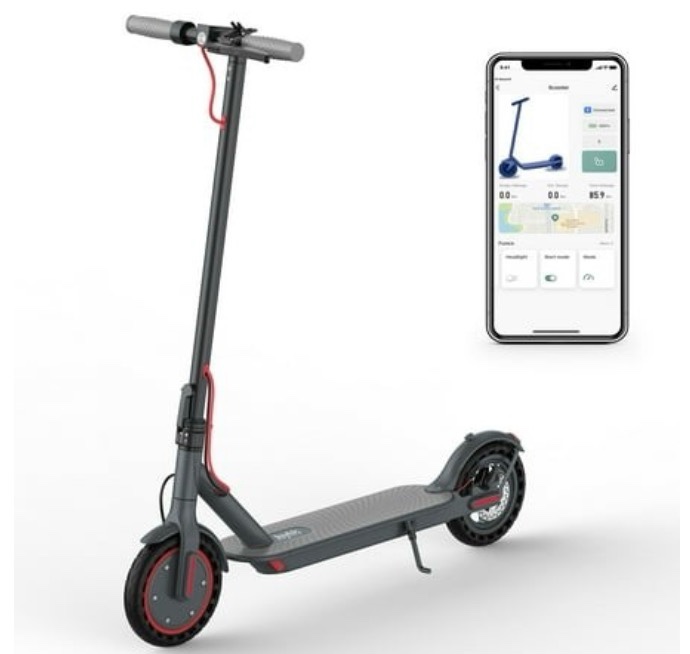 joyhis j078 electric scooter for men and women 8.5 solid tire 19mph power by 350w motor max 21 mile range folding commuting e scooter