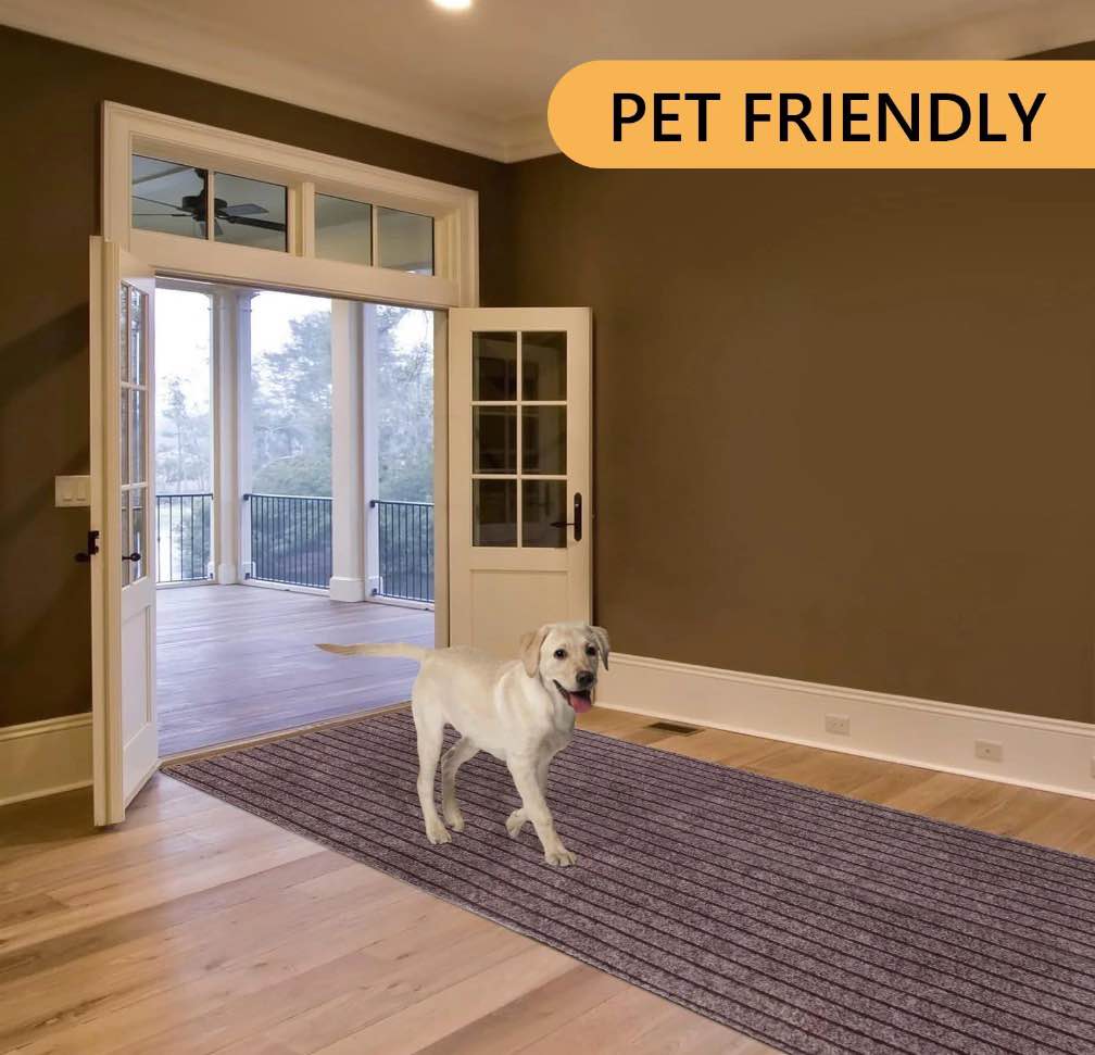 tripumer indoor outdoor runner carpet 2 x 6 ft runner rugs rubber backing rug for hallway entryway kitchen laundry room brown