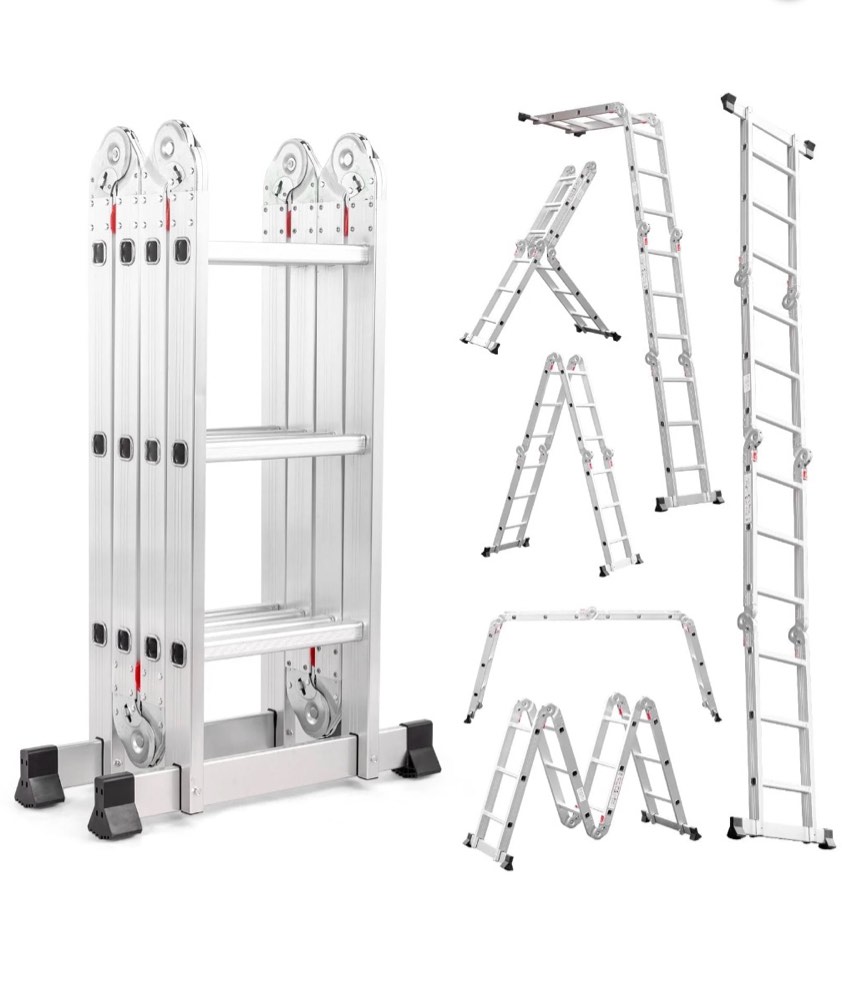 ktaxon 12.5ft 330lb. step platform foldable scaffold ladder