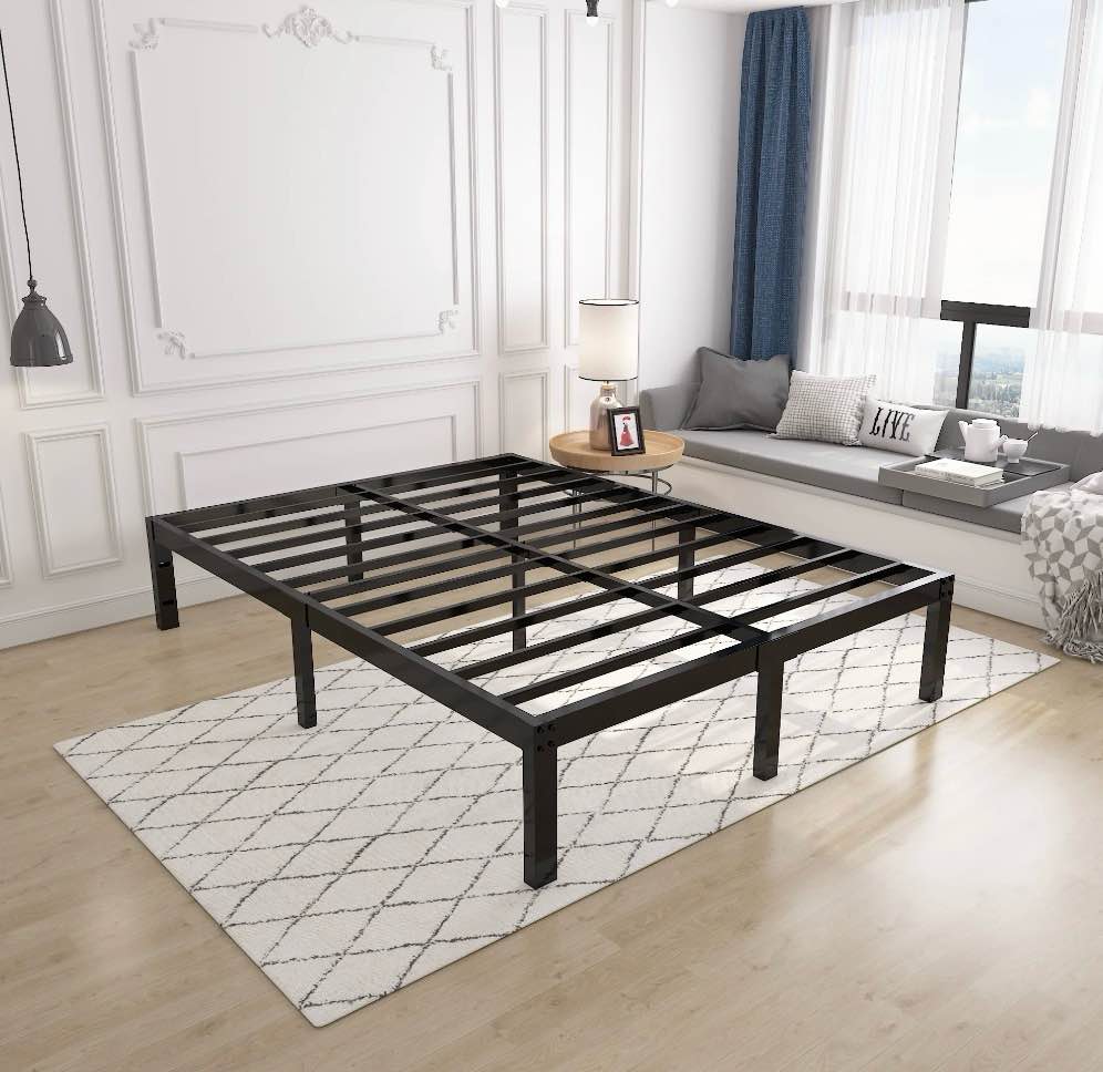 yookare 14  4000lbs heavy duty metal platform bed frame  king size