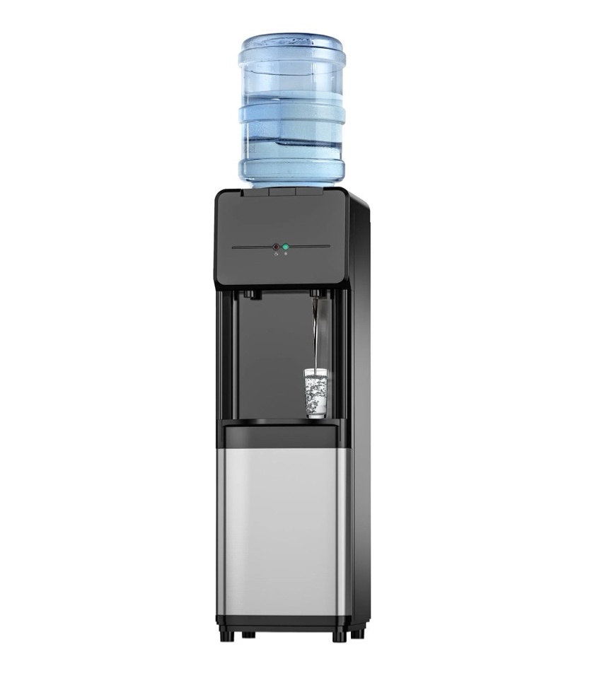 simzlife water dispenser bottom loading  uv lights stainless steel water cooler   3 or 5 gallon bottle  black