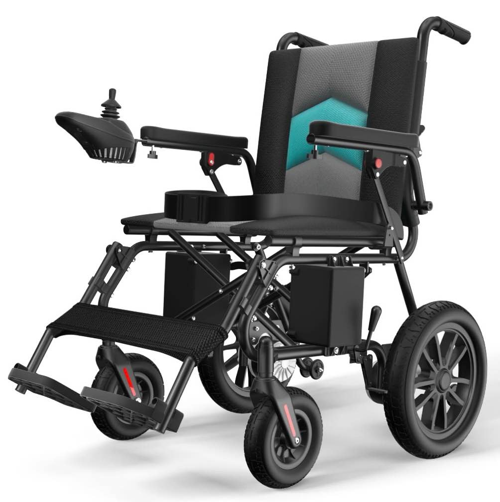 coolhut electric wheelchair, 20+ miles long-range (350lbs) lightweight portable electric wheelchair for adults, smart motorized mobility scooter with 360° joystick, 8-yeas warranty