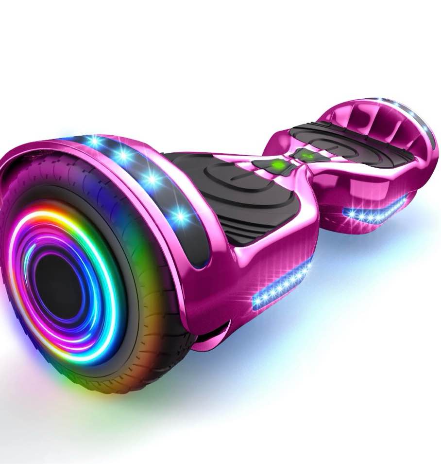 tcdjtc hoverboard with 9 mph max speed, electric scooter with bluetooth speakers and led lights
