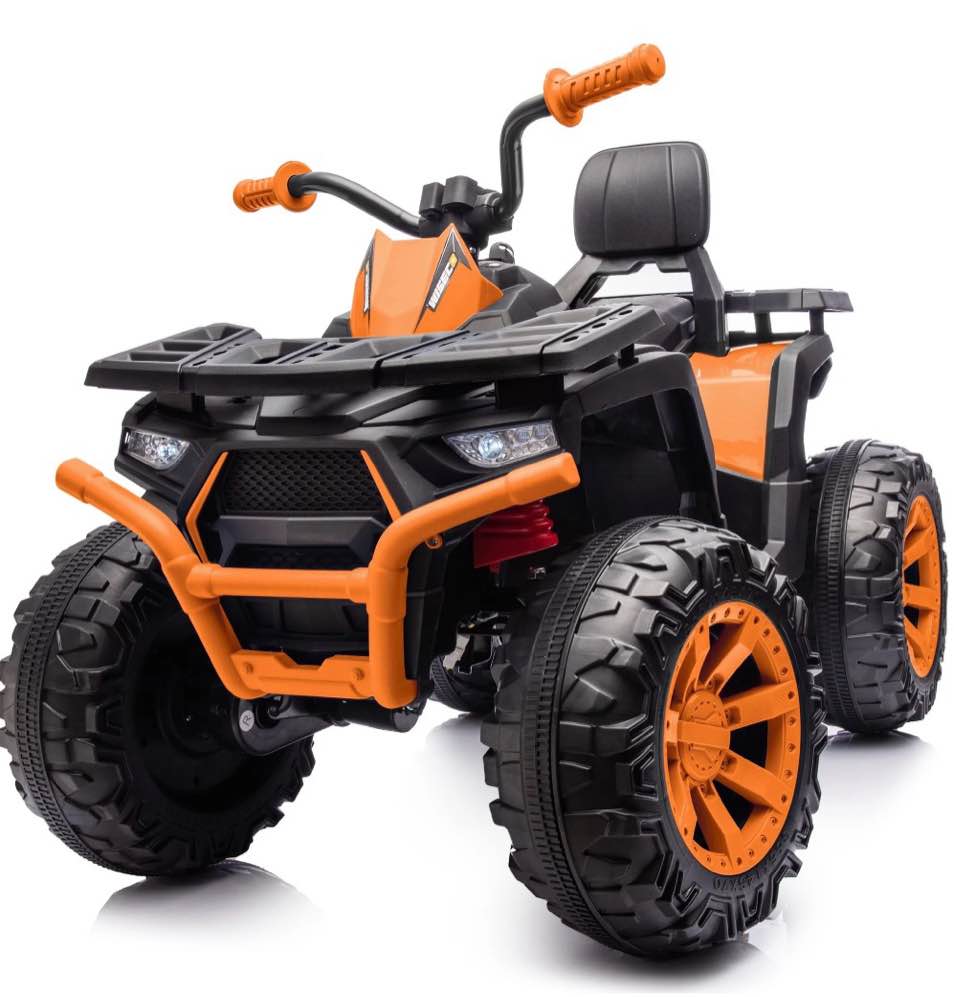 hikiddo kids atv 4-wheeler, 24 volt 4wd ride on toys for big kids w/ 2 seater, 4x200w motor, 5.6mph max speed - orange