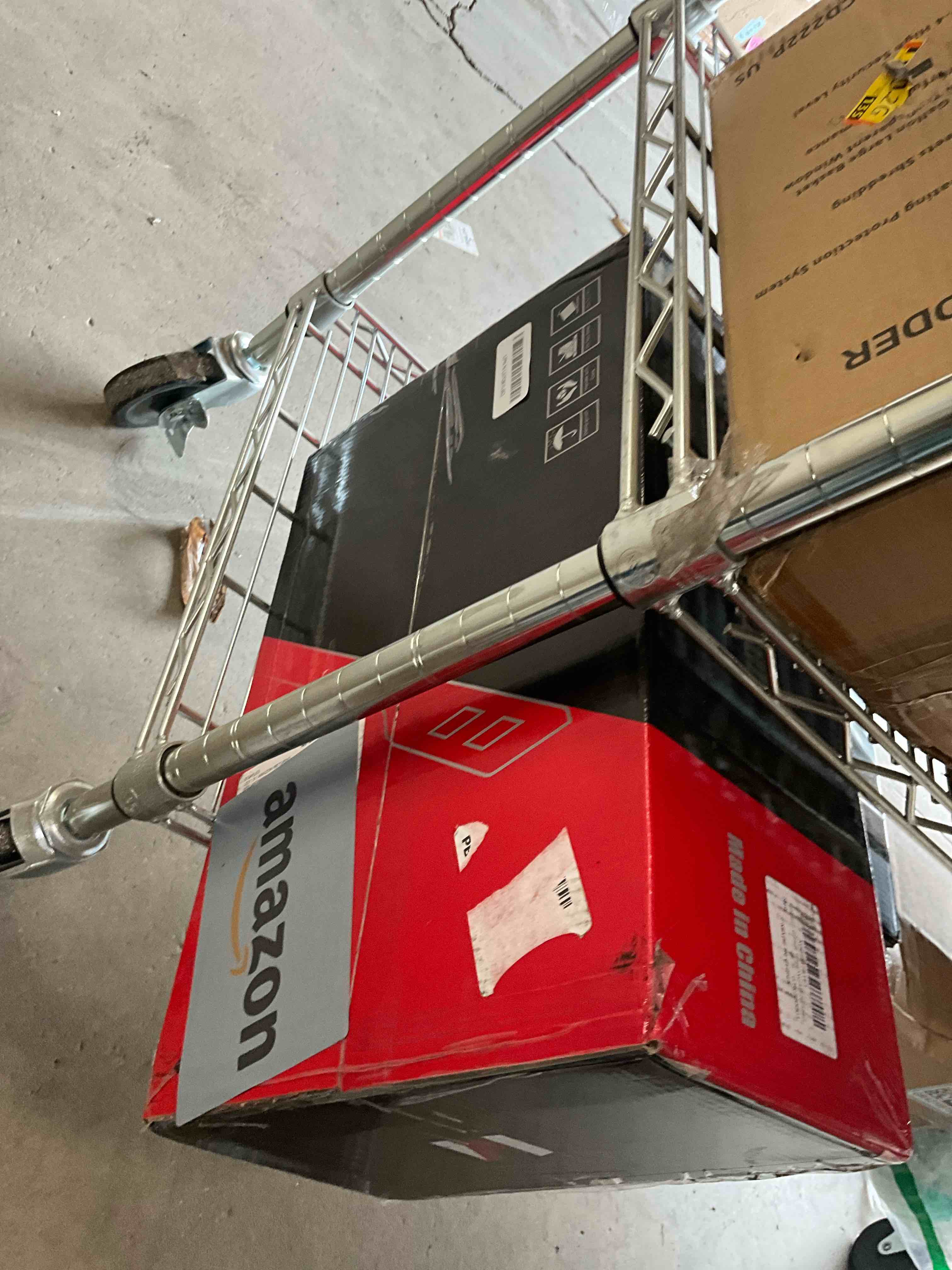 Condition photo showing Good Condition for Christmas Gift for Men - End His Garage Clutter | Red Power Tool Organizer Wall Mount with Charging Station | All-in-One 3-Tier Heavy Duty Tool Rack with 420lb Capacity for Dad, Husband, DIYers