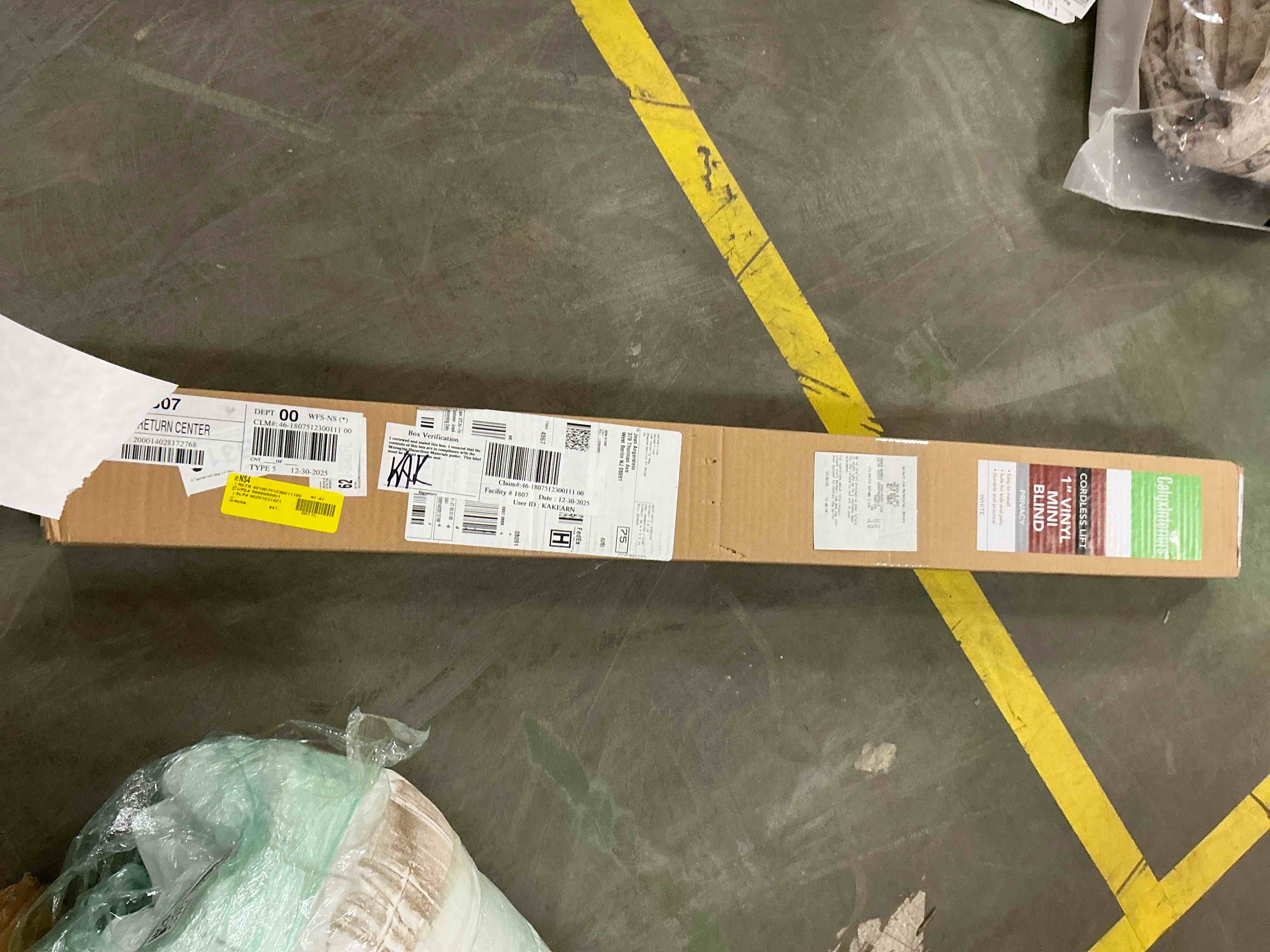 Condition photo showing Good Condition for Calyx Interiors Cordless White 1” Light Filtering Mini Blinds 34.5 W x 36 H Window Blinds for Home  Vinyl horizontal blinds for indoor windows