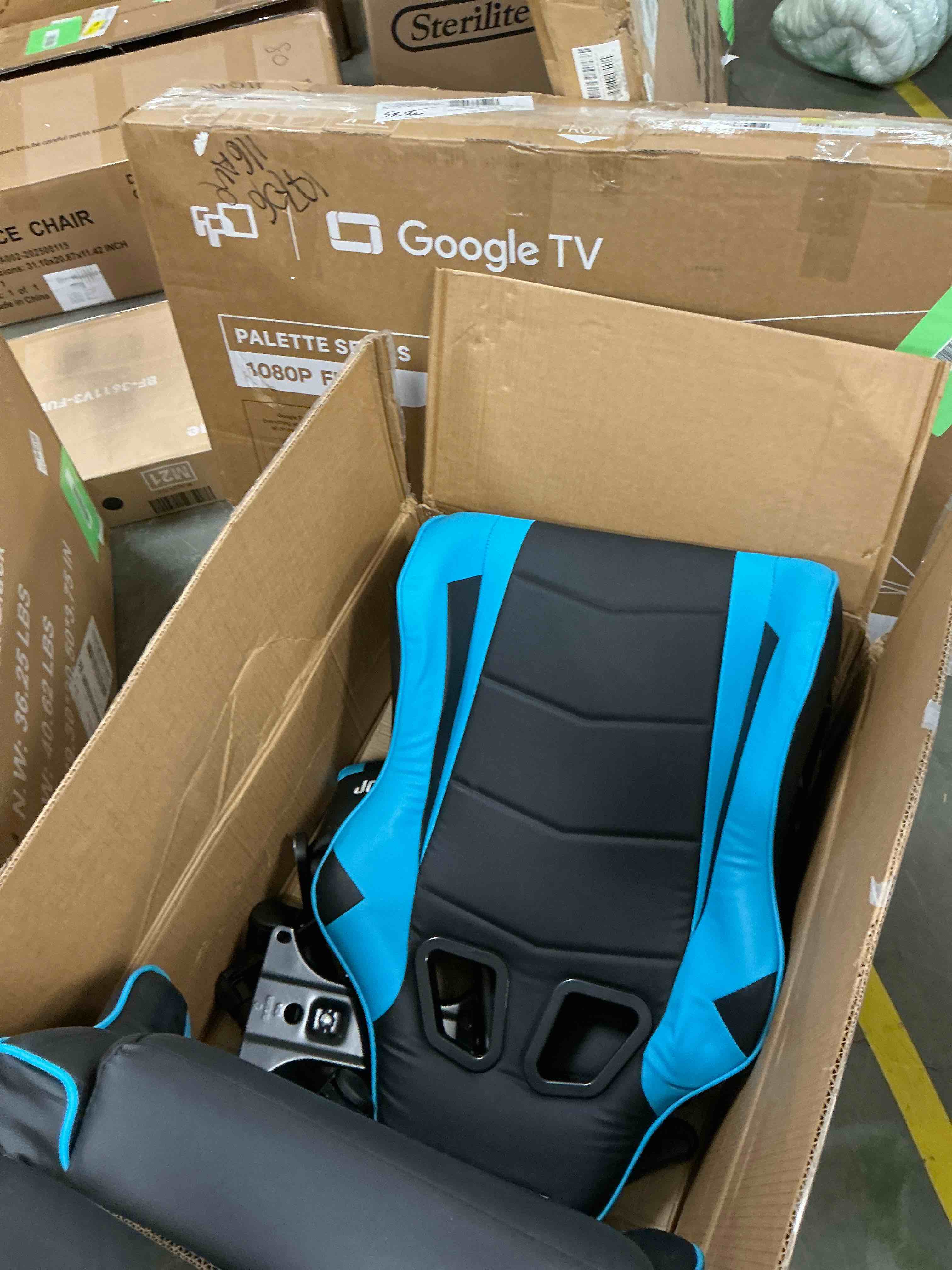 Condition photo showing Good Condition for JONPONY Big and Tall 500LBS Gaming Chair, Ergonomic Design, Gamer Chair PU Leather with Footrest and Lumbar Support, High Back Office Chair Support 8 Hours Long Sitting,Blue Computer Chair,Blue