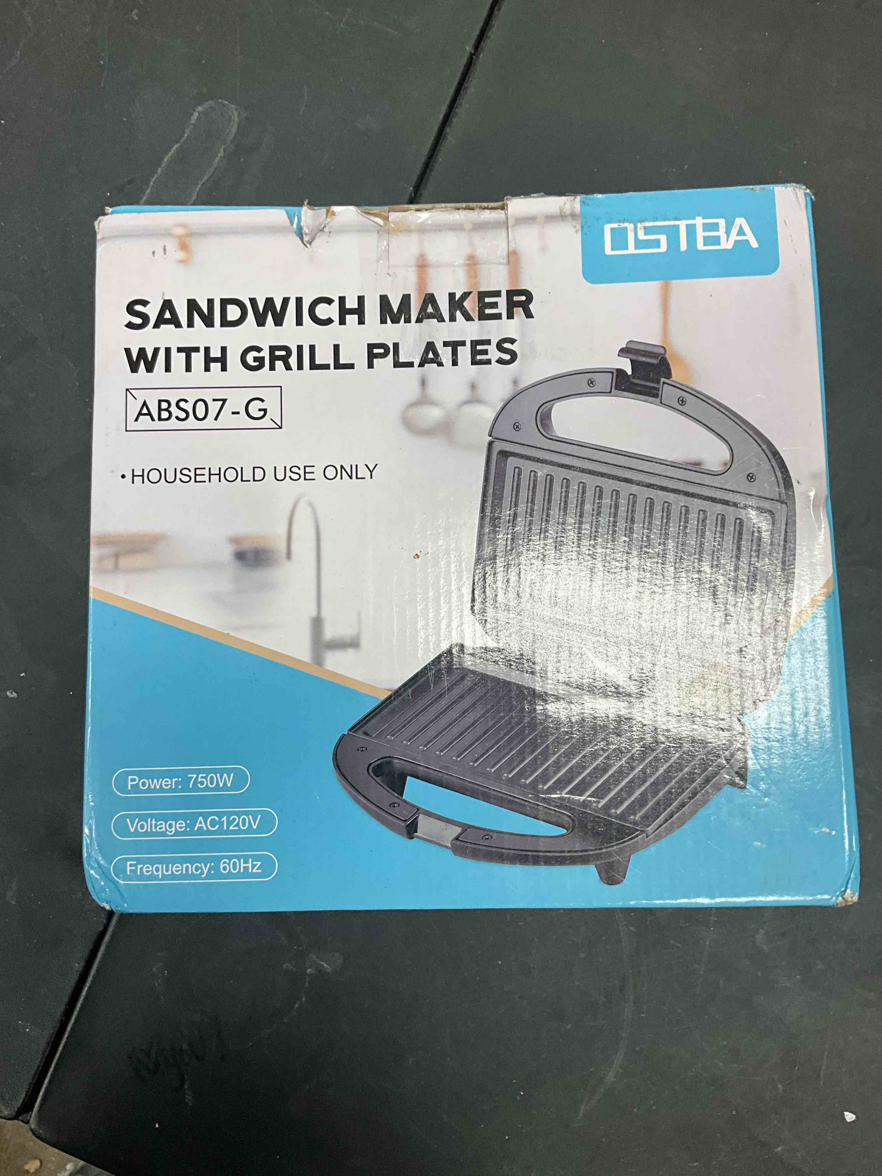 Condition photo showing Good Condition for 750 Watts Black Sandwich Maker 2 Slice with Non-Stick Surface