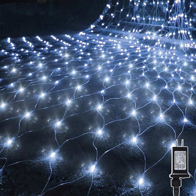 HEYFUNi Net Mesh Waterproof String Lights,360LED 13ft x 5ft Christmas Net Lights, 8 Modes,Connectabl