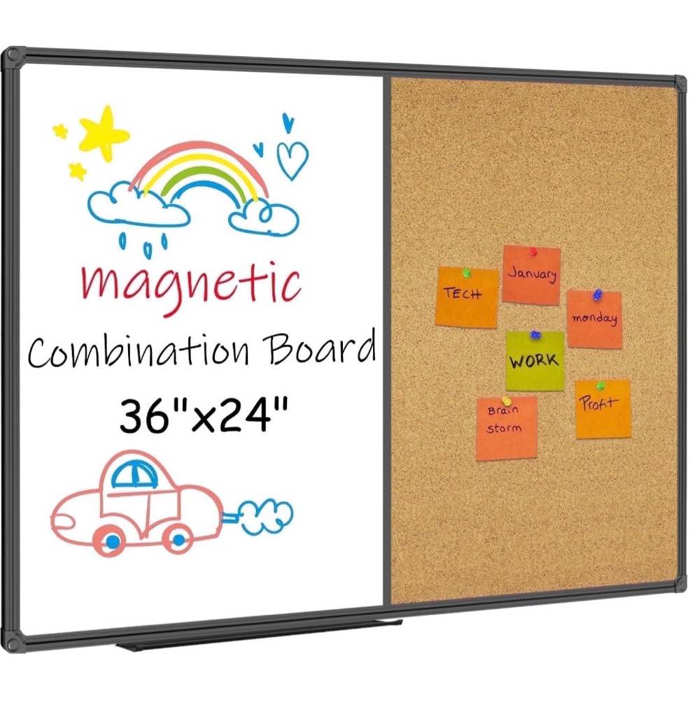 Condition photo showing Good Condition for JILoffice Cork Board Magnetic Board Combo 24" x 36" Bulletin Board with Dry Erase Combination Board