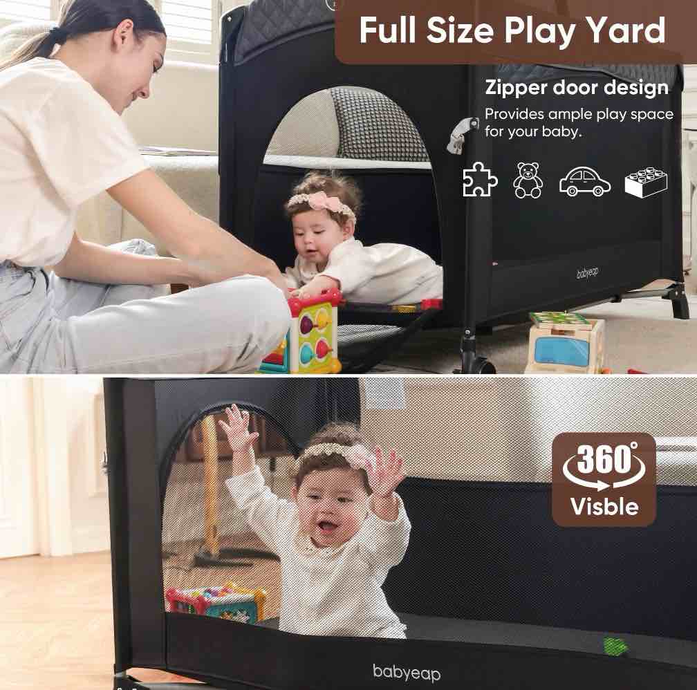 Condition photo showing Good Condition for Babyeap 5-in-1 Baby Bassinet with Playard Mode & Changing Table,Bedside Sleeper for Newborns and Infants,Black