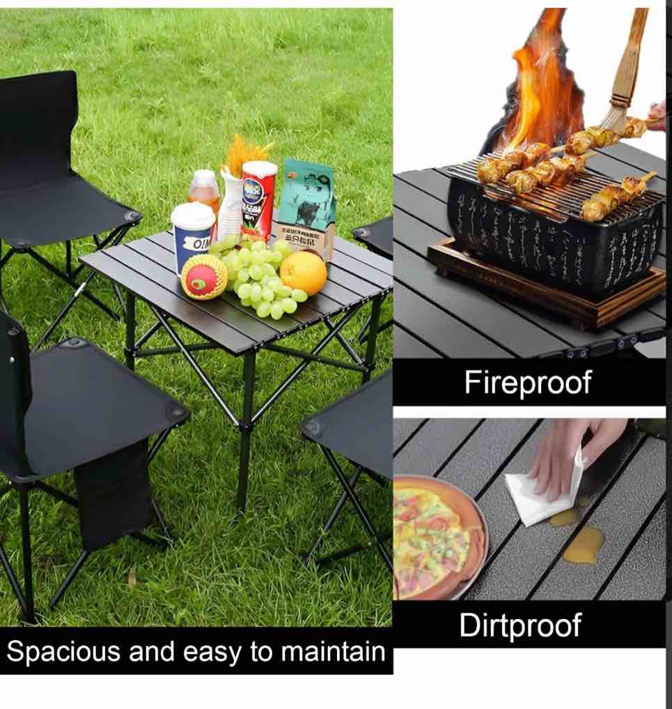 Condition photo showing Good Condition for BTideas Portable Camping Table Foldable,Collapsible Square Outdoor Table with Carry Bag,Roll Up Top