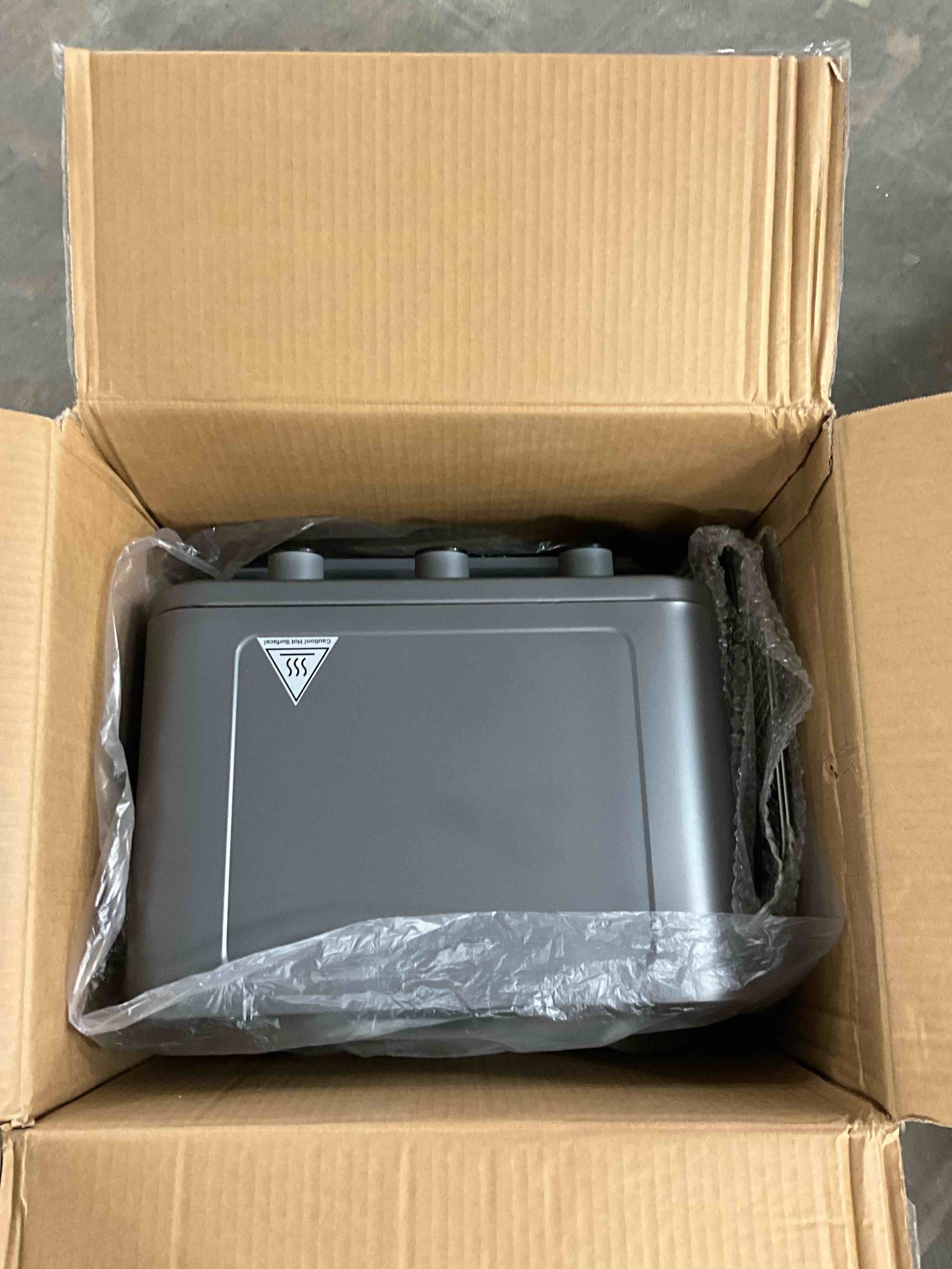 Condition photo showing Good Condition for 19QT Air Fryer Toaster Oven with Convection, 5-in-1 Countertop Cooker, Visible Window, Oil Free, 1500W, Black