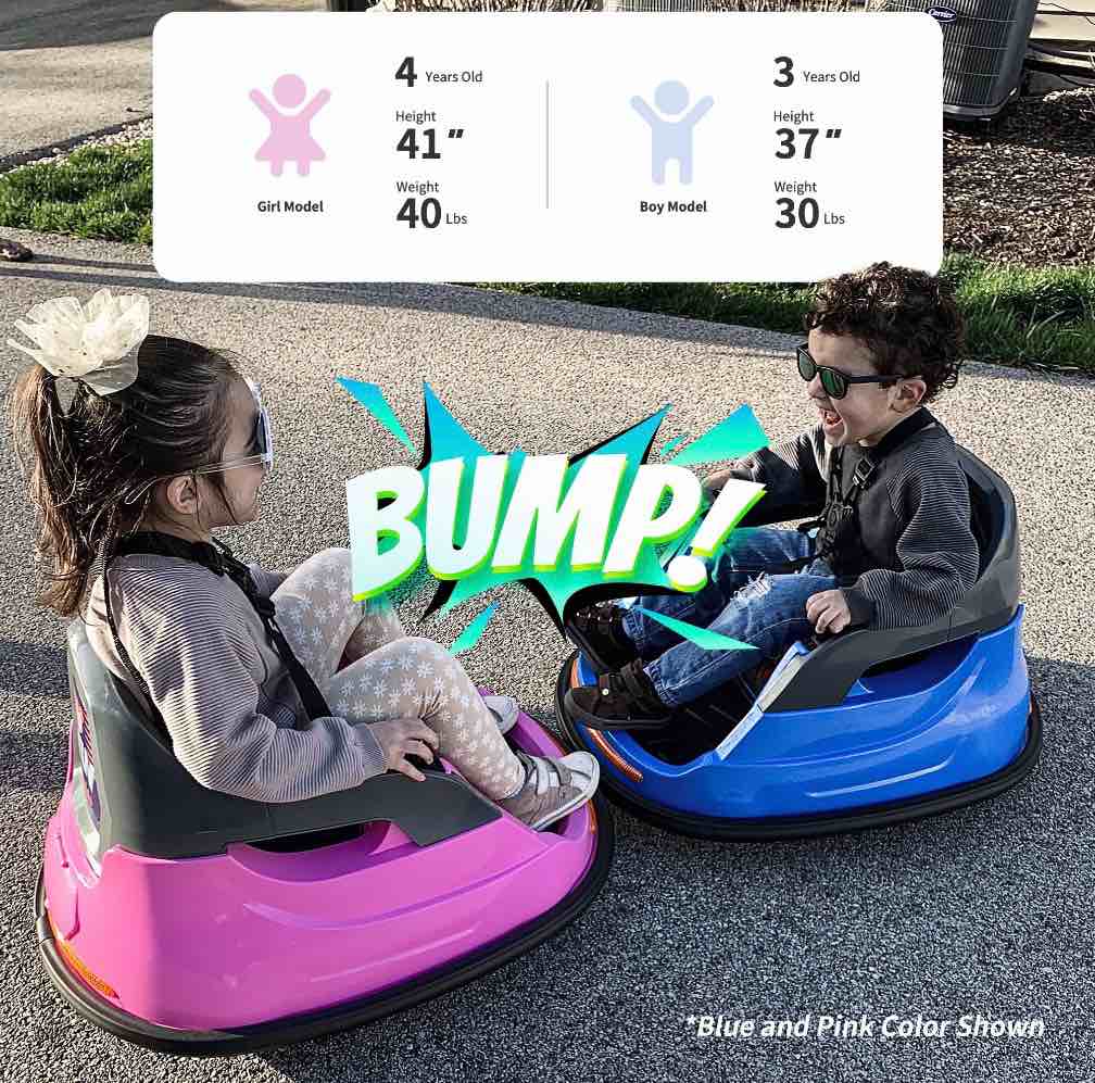 Condition photo showing As Is for Outfunny 12V Bumper Car for Kids, Ride on Toys Bumper Car for Toddlers with Remote & Music - Pink