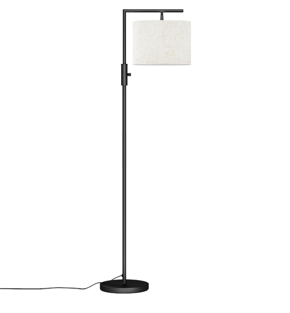 SUNMORY Iron Modern Standing Lamp  Gold Floor Lamp for Living Room  with Rotary Switch  Hanging Shade and 3 Color Temperatures 9W Bulb for Bedroom  Study Room  Office