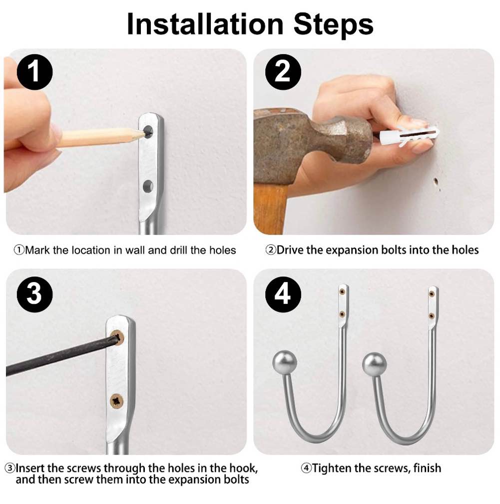 Condition photo showing New/Like New for 4pcs Metal Curtain Holdbacks  EEEkit Retro Ball Curtain Tieback Hanger Holder Hook with Screws  Silver