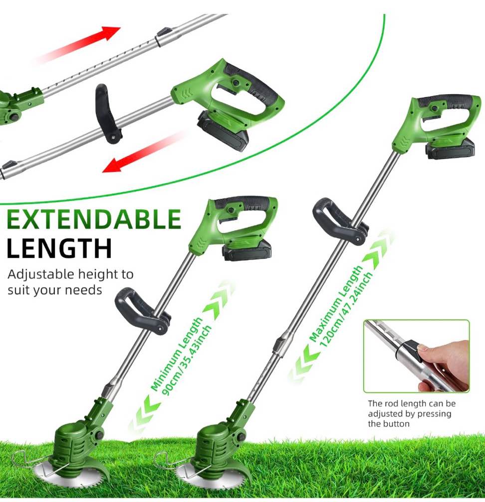 Condition photo showing Good Condition for The Latest Small Portable Cordless Electric Lawn Mower/Lawn Cutter with 2 High-Capacity Lithium Batteries And 3 Types of Blades, Many Gifts, Multi-Function Weed Cutter for Yard and Garden(Green)