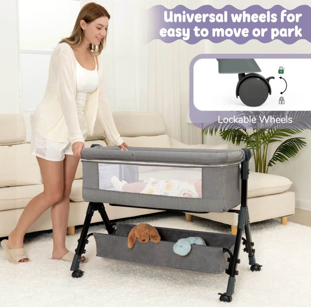 Condition photo showing Good Condition for kmaier Baby Bassinet Sleeper, Adjustable Bedside Sleeper, Lightweight and Convenient,for 0-18 months-gray