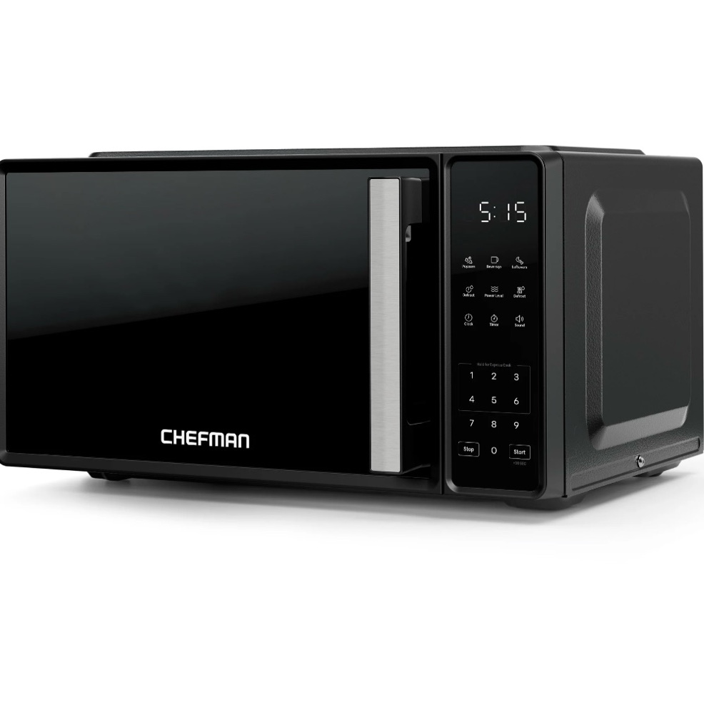 Condition photo showing New/Like New for Chefman Countertop Microwave Oven 0.7 Cu. Ft.  700 Watts with 3 Presets and 10 Power Levels - Black