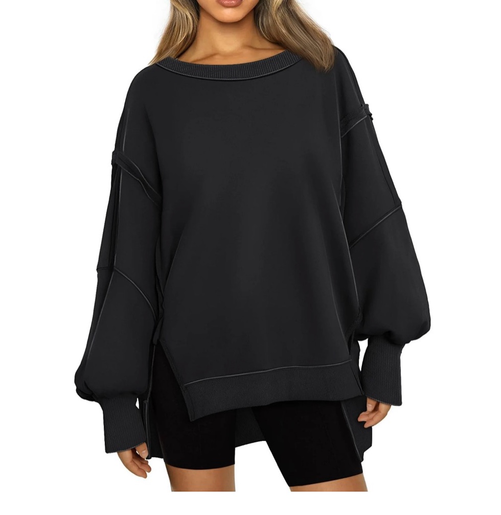 SUNBS Womens Oversized Sweatshirts Crewneck Hoodies Casual Long Sleeve Pullover Fall Winter Clothes, Size XL 