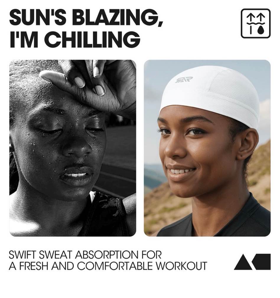 Condition photo showing Good Condition for SAITAG 2 Pcs Cooling Skull Cap Helmet Liner - Moisture Wicking, Quick-Drying, Lightweight Beanie Head Wraps for Sports & Cycling, Men & Women