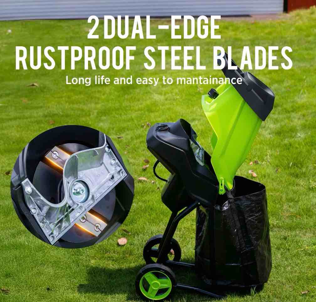Condition photo showing New/Like New for Steelite Electric Wood Chipper Shredder,15-Amp Corded Leaf Mulcher with 45L Collection Bag, 1.75 Inch Cutting Diameter,Wood Chippers, Shredders, & Mulchers