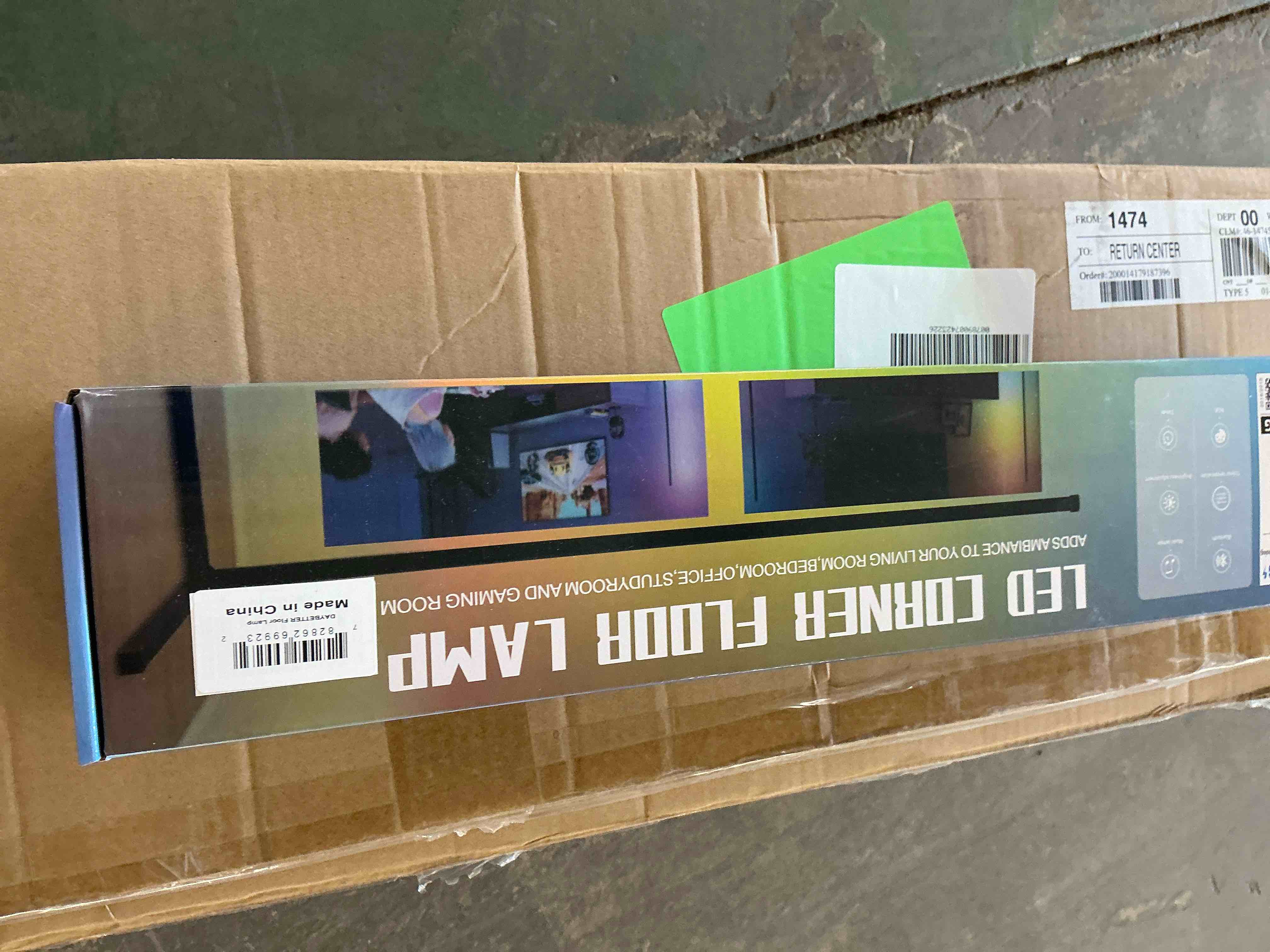 Condition photo showing New/Like New for DAYBETTER Led Corner Floor Lamp  Smart RGB Floor Lamp with APP&Remote  16 Million Colors Changing  Music sync  Modern Corner led Light for Bedroom Living Room and Gaming Room  Timing&Schedule 2pack