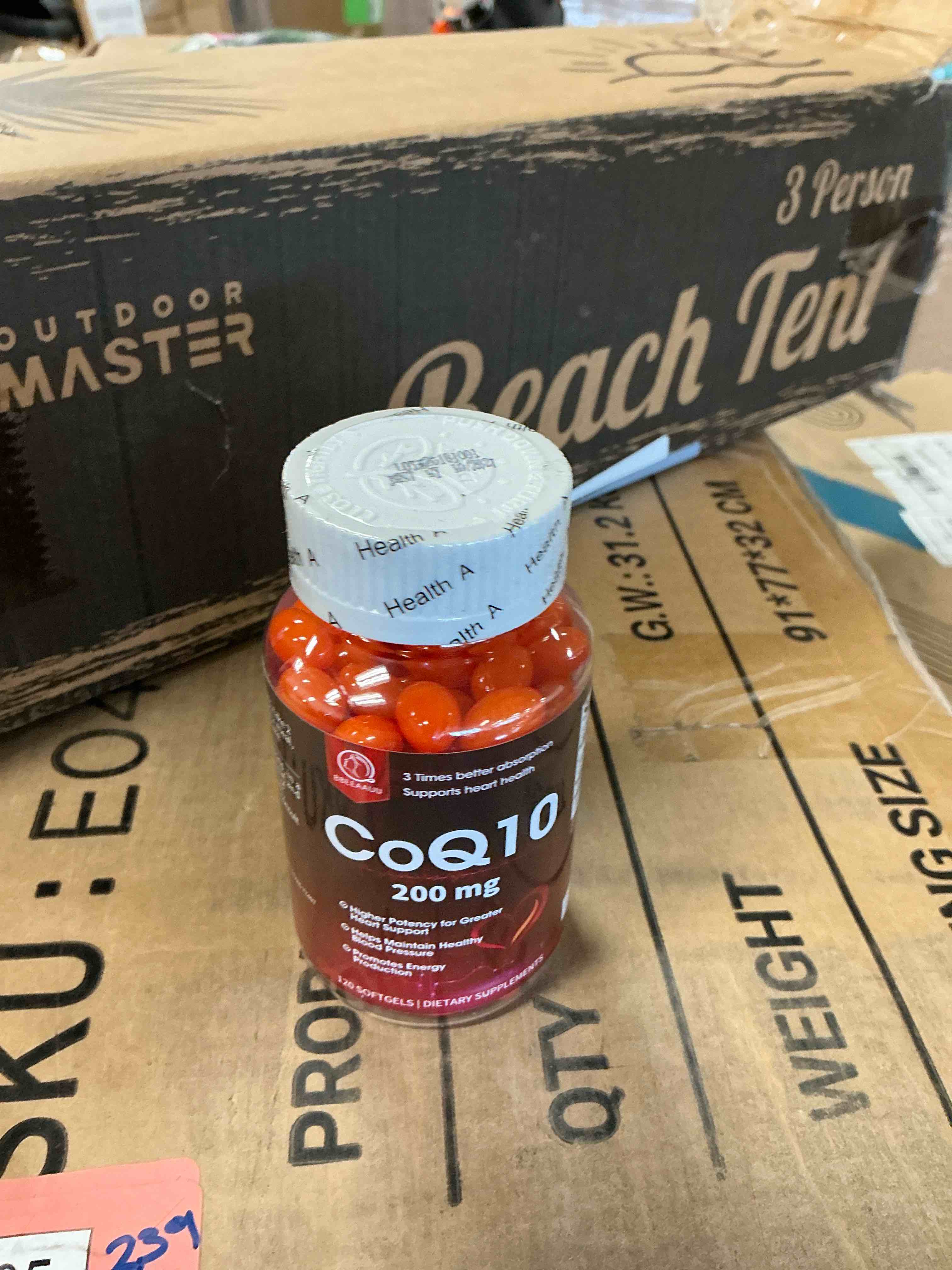 Condition photo showing New/Like New for BEAU COQ10 Coenzyme Q10 200mg Vegetarian Capsule Promotes Cardiovascular Health Heart Health - 120Ct Exp-10-2027