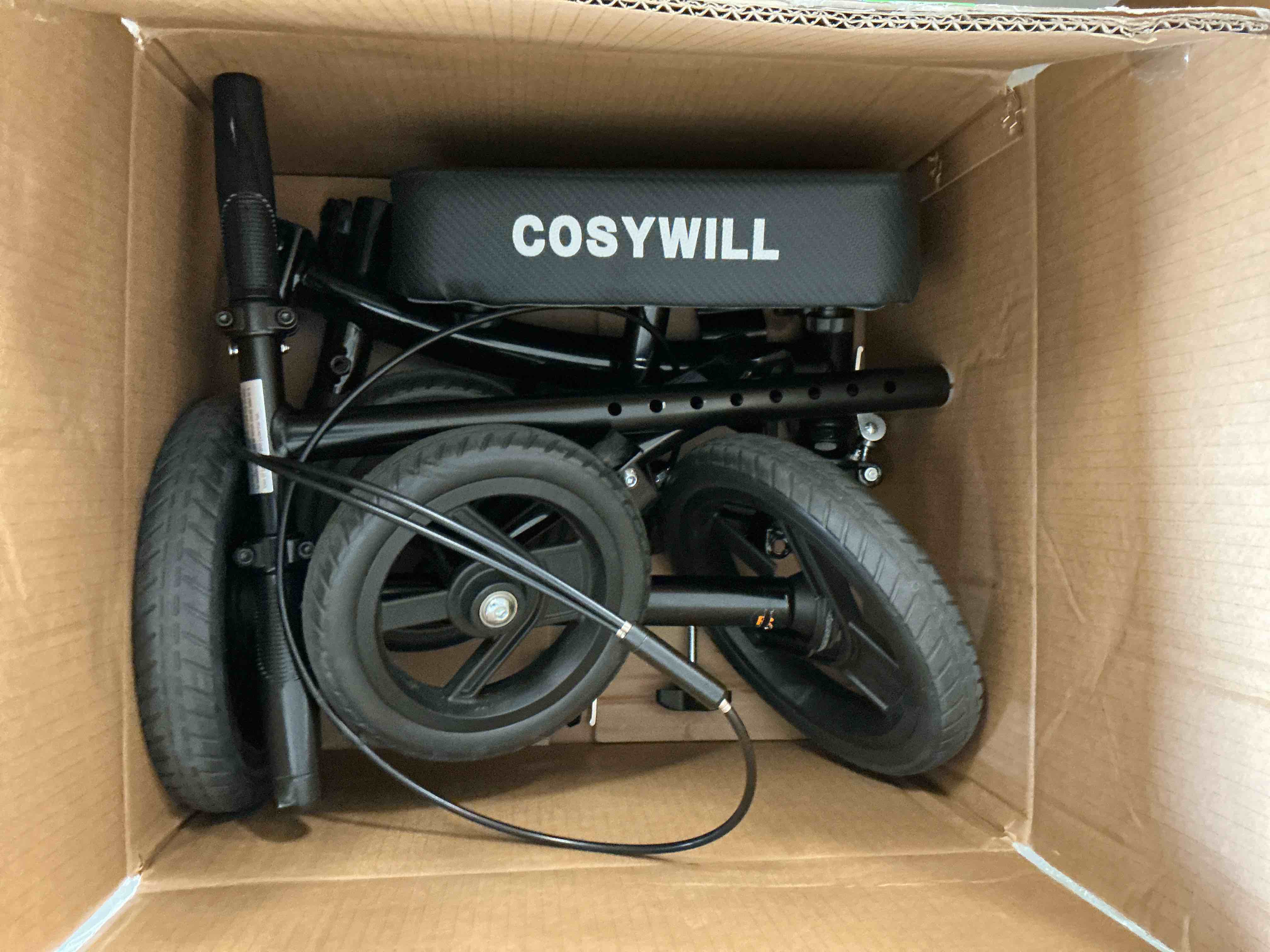 Condition photo showing Good Condition for COSYWILL Steerable Knee Scooter,Economy Knee Walker,All Terrain Foldable Medical Scooter for Foot Injuries Crutches Alternative,Black