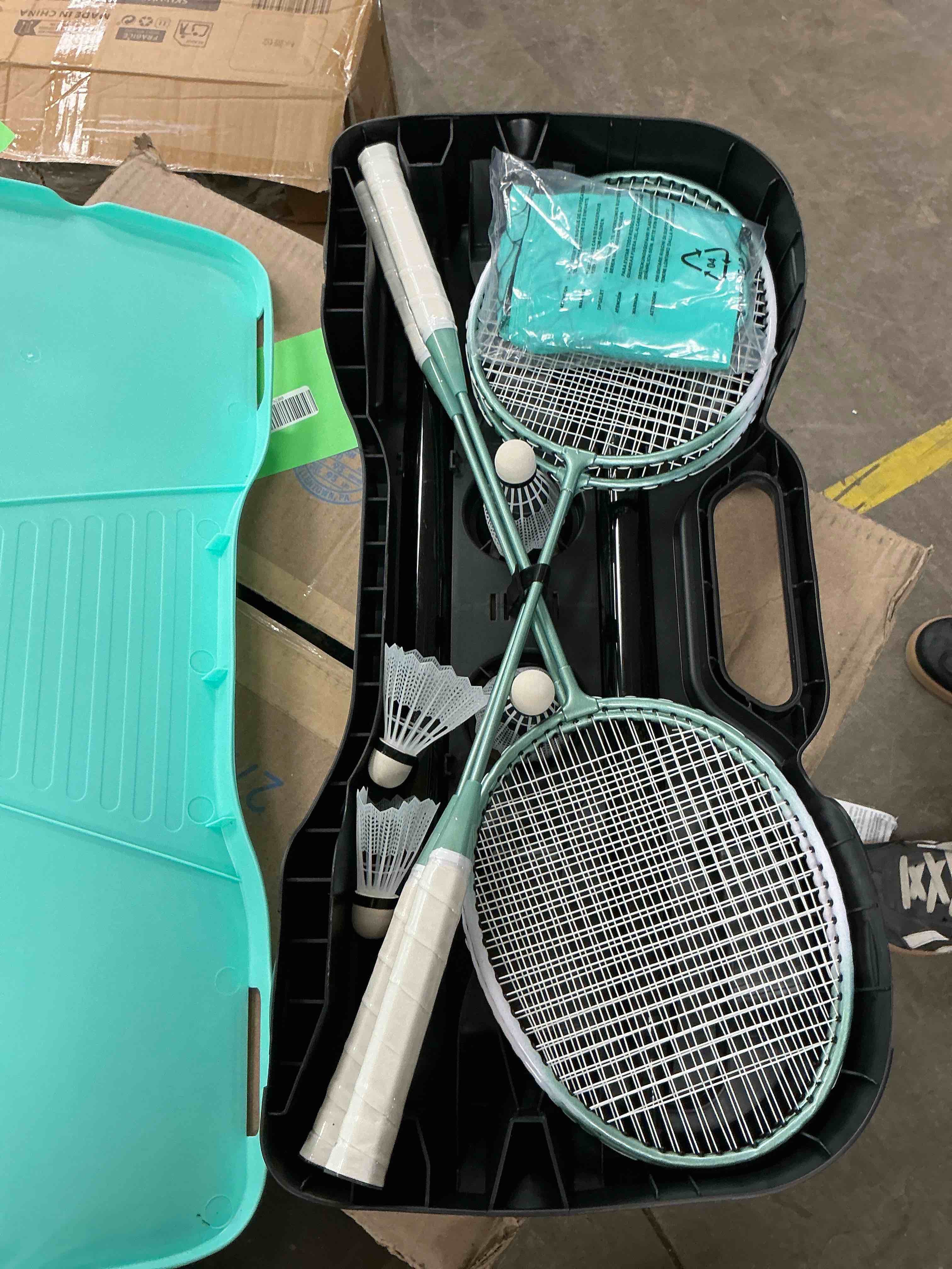 Condition photo showing Good Condition for ENOVI EasyGo Badminton Set, Badminton Sets for Backyards, with Net, 4 Racket, 4 Birdies, Portable Storage Box