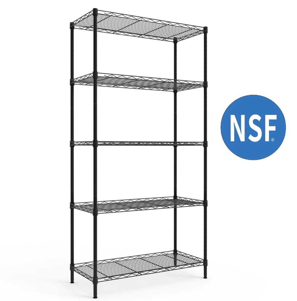 Ktaxon 5-Tier Wire Shelving Unit, Steel Storage Rack for Garage Office Kitchen Black, 30" W x 14" D x 60" H
