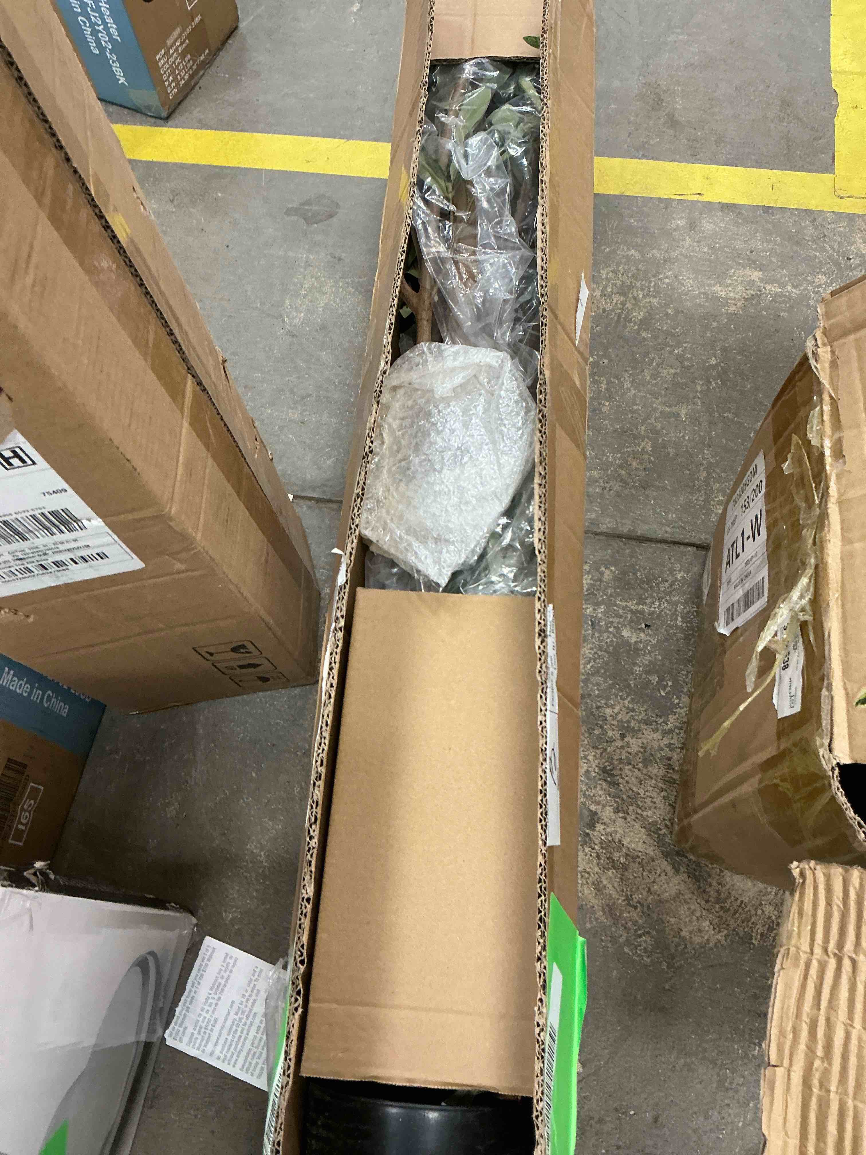 Condition photo showing New/Like New for DR.Planzen 7ft Artificial Olive Tree Indoor, Tall Faux Olive Tree, Artificial Plants with Natural Wood Trunk and Lifelike Fruits for Home Office Decor