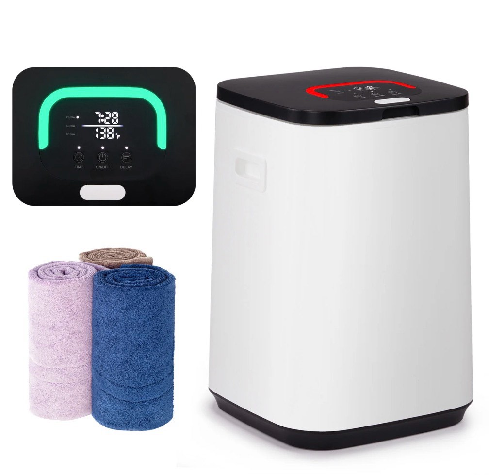 Ktaxon Towel Warmer Bucket Style, Large Towel Heater with Adjustable Timer, 24H Delayed Appointment, Fragrance Holder, Auto Shut Off, Fits Up to Two Oversized Towels for Bathroom, Hot Tub, Spa