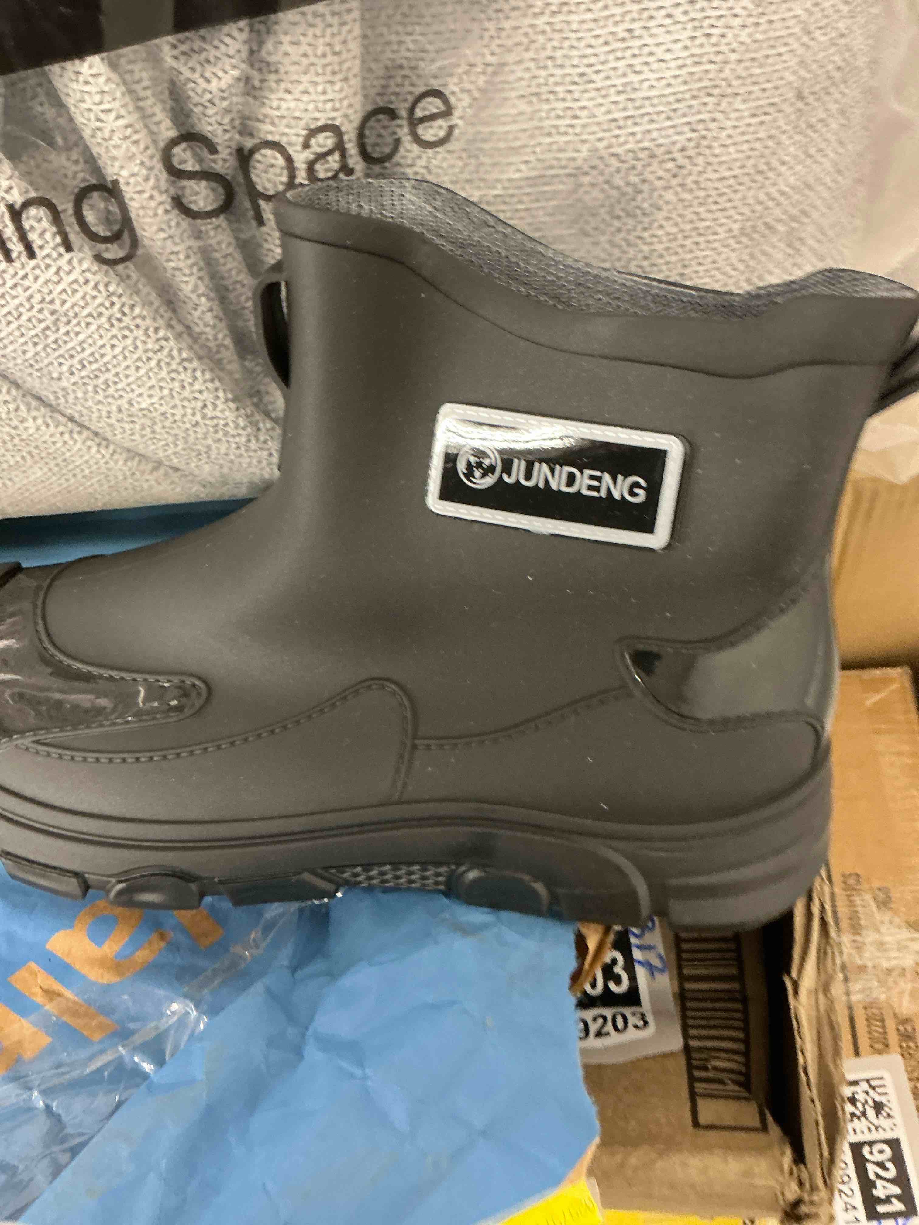 Condition photo showing New/Like New for Ablanczoom Women Rain Boots: Waterproof Chelsea Boots Anti-Slip Outdoor Work Ankle Booties Garden Shoes Size 9