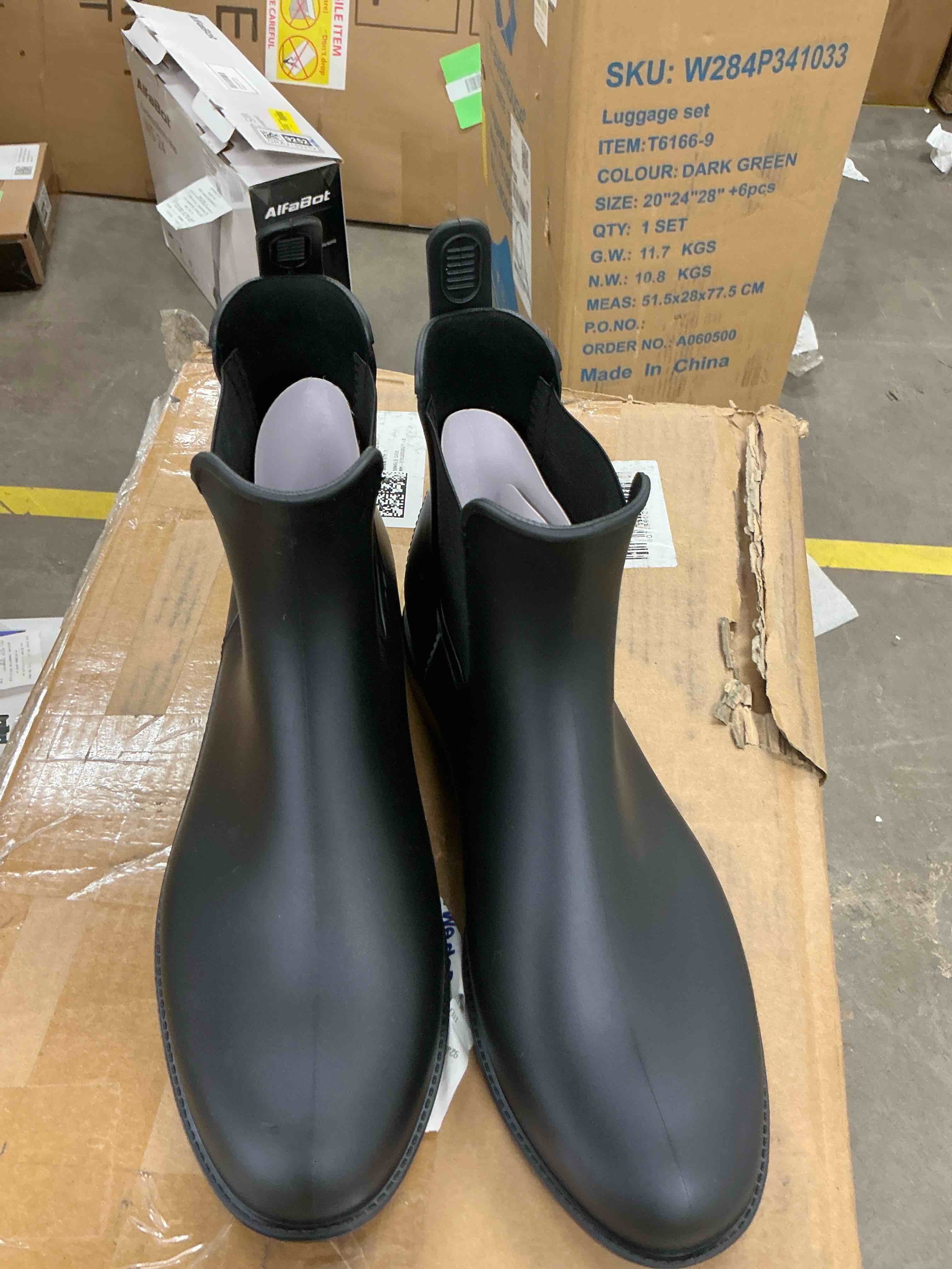 Condition photo showing New/Like New for Ecetana Women's Short Rain Boots Waterproof Chelsea Boots Ankle Garden Shoes for Ladies Non Slip Outdoor Work Booties Size 10