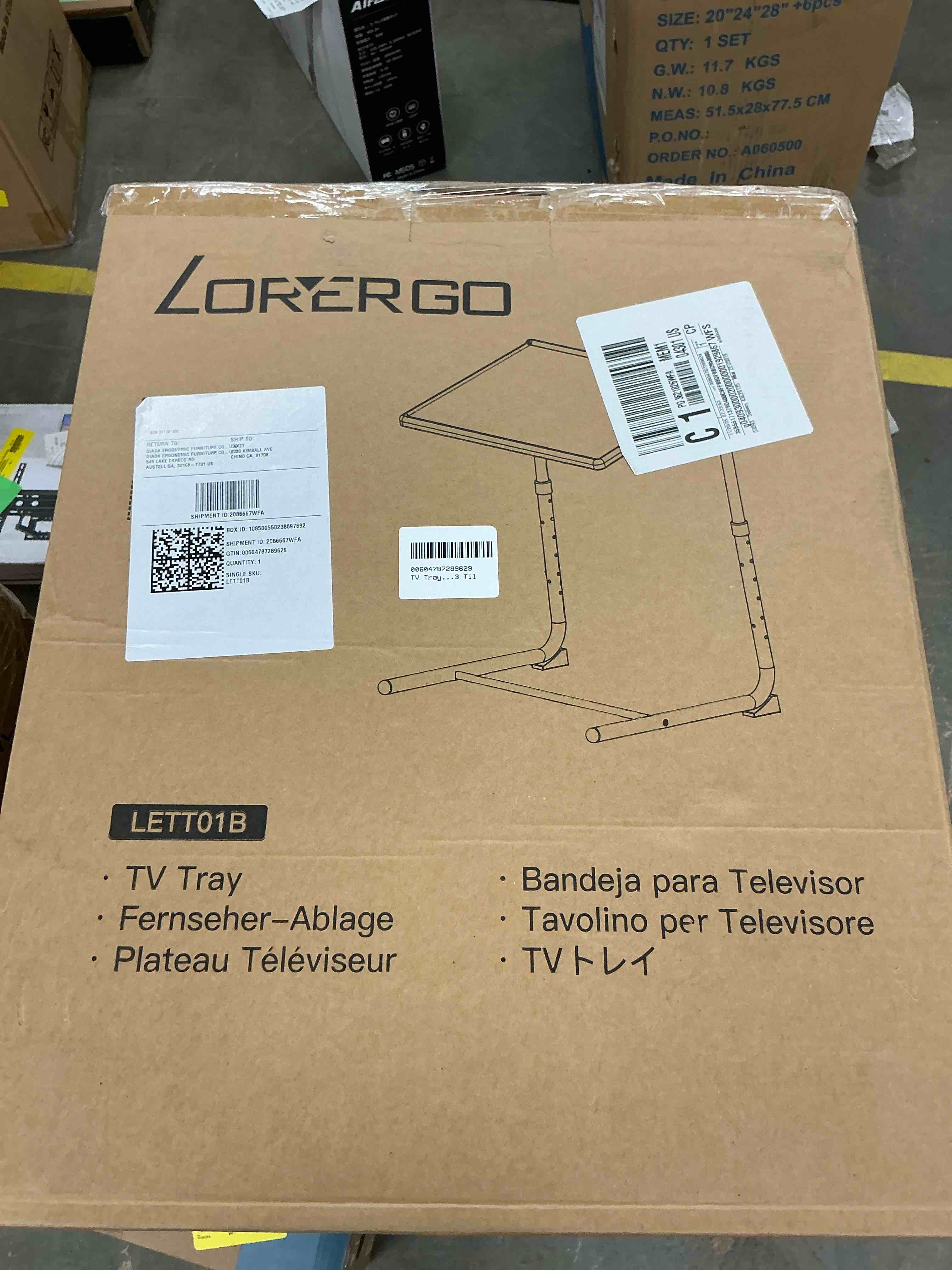 Condition photo showing New/Like New for Adjustable TV Tray Folding Table Trays with 6 Height & 3 Tilt Angle & Cup Holder