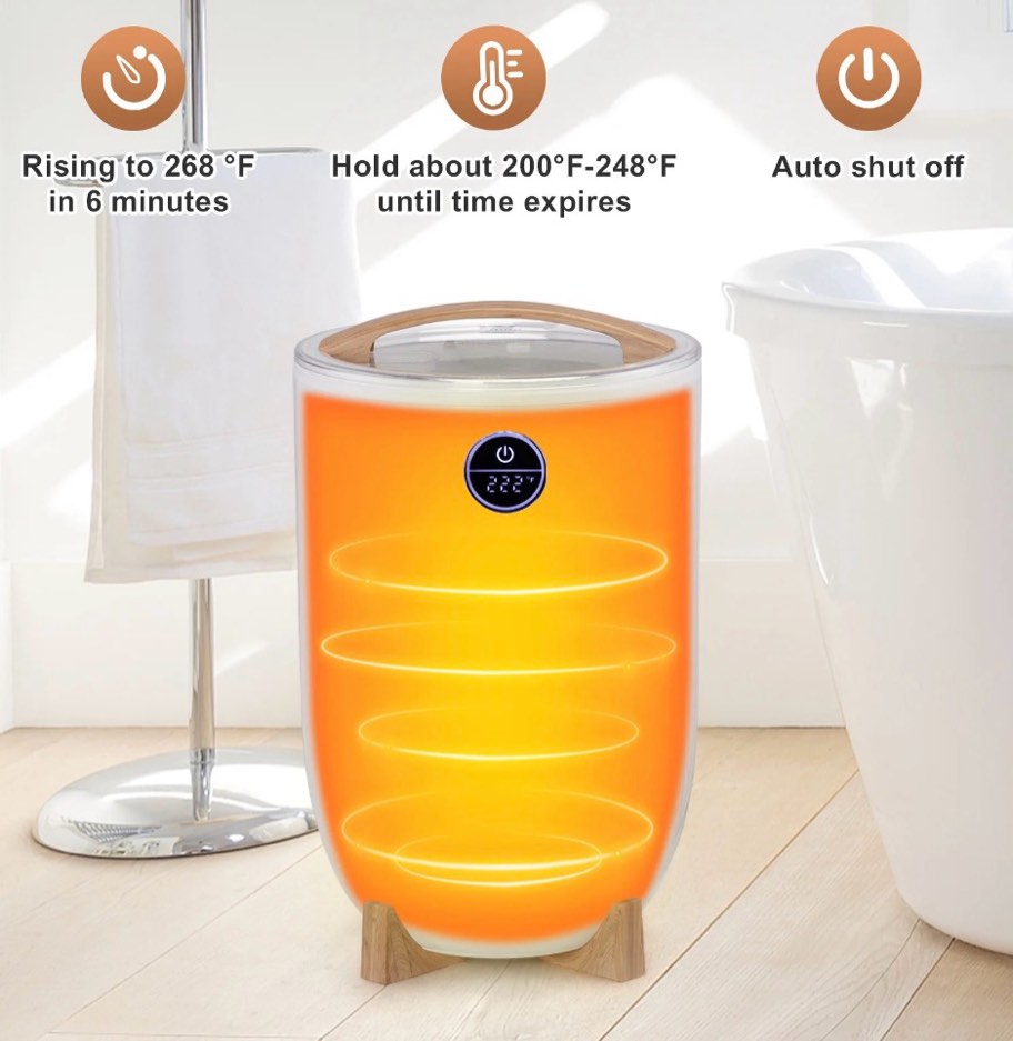 Condition photo showing Good Condition for Ktaxon Towel Warmer Bucket Style, Large Towel Heater Adjustable Timer, LED Display, Fragrance Holder, Child Safety Lock, Fits Up to Two Oversized Towels