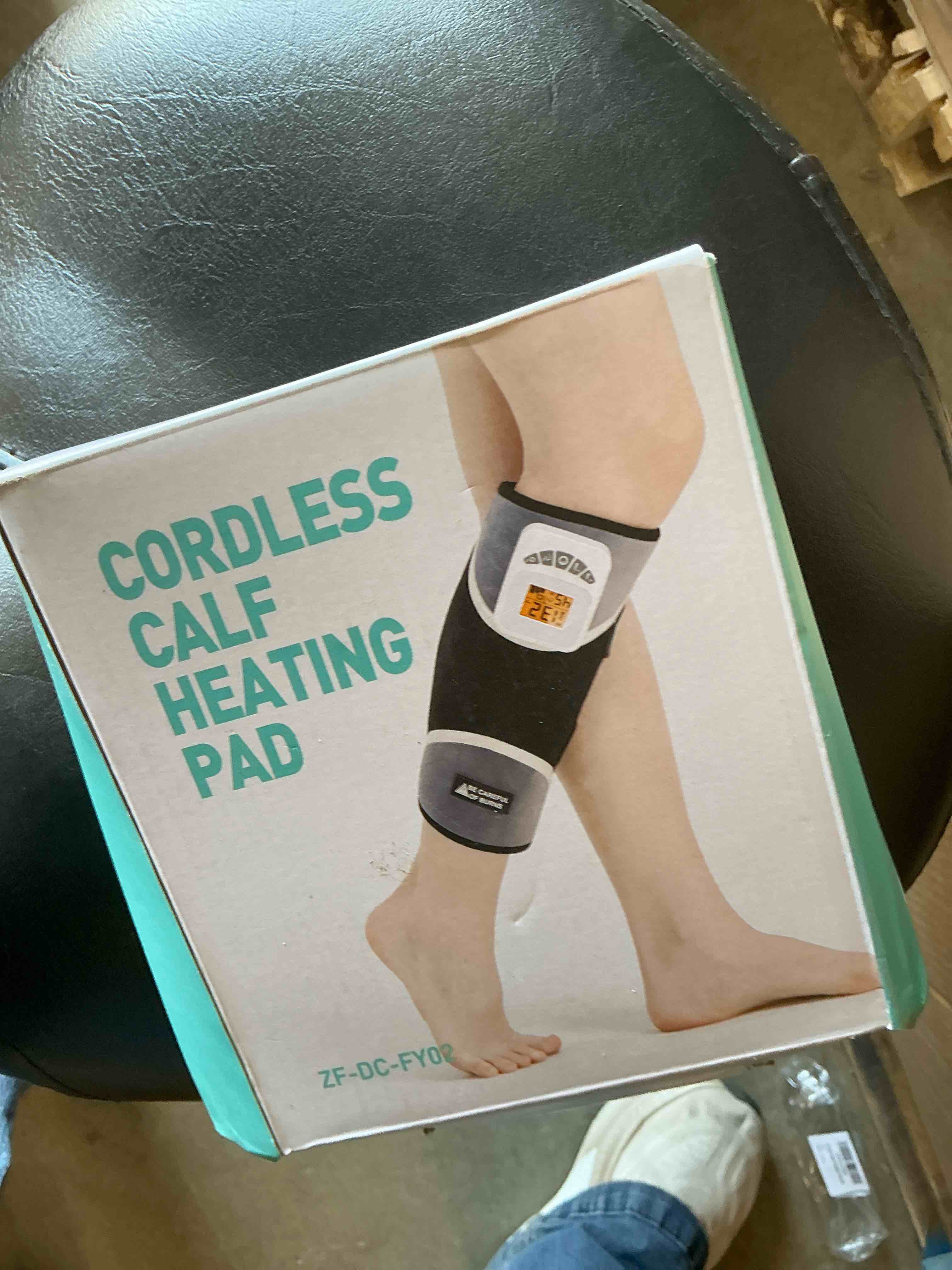 Condition photo showing Good Condition for Cordless Leg Massager for Circulation and Pain Relief - 5000mAh Portable Heating Pad for Leg and Calf with 3-Level Vibration Massage, 104-140? Adjustable Temperature & 30/45/60 Min Timer