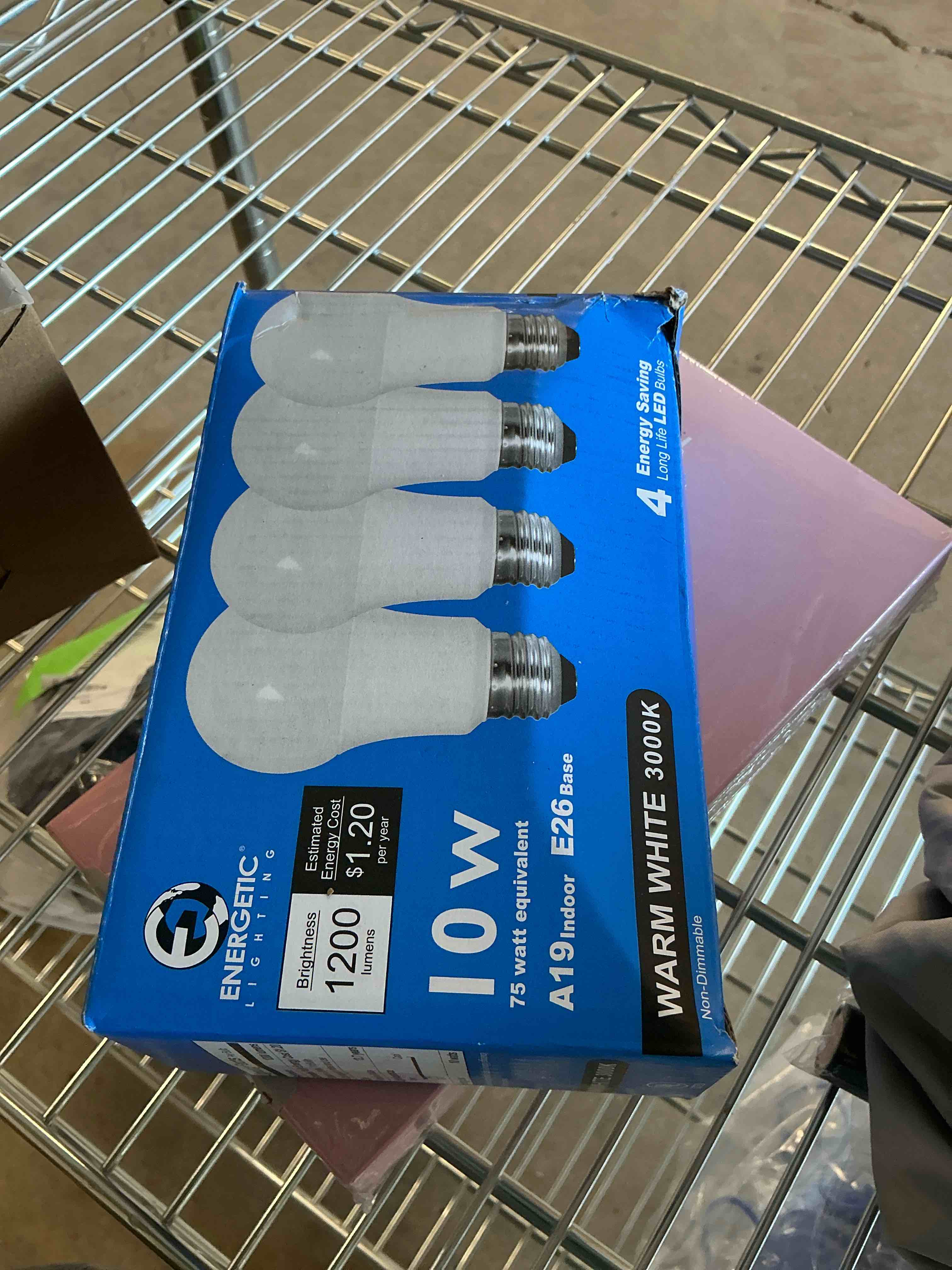 Condition photo showing Good Condition for Energetic 75W Equivalent A19 LED Light Bulb, Warm White 3000K, 1200 Lumens, UL Listed, E26 Standard Base, Non-Dimmable LED Light Bulb, 4 Pack