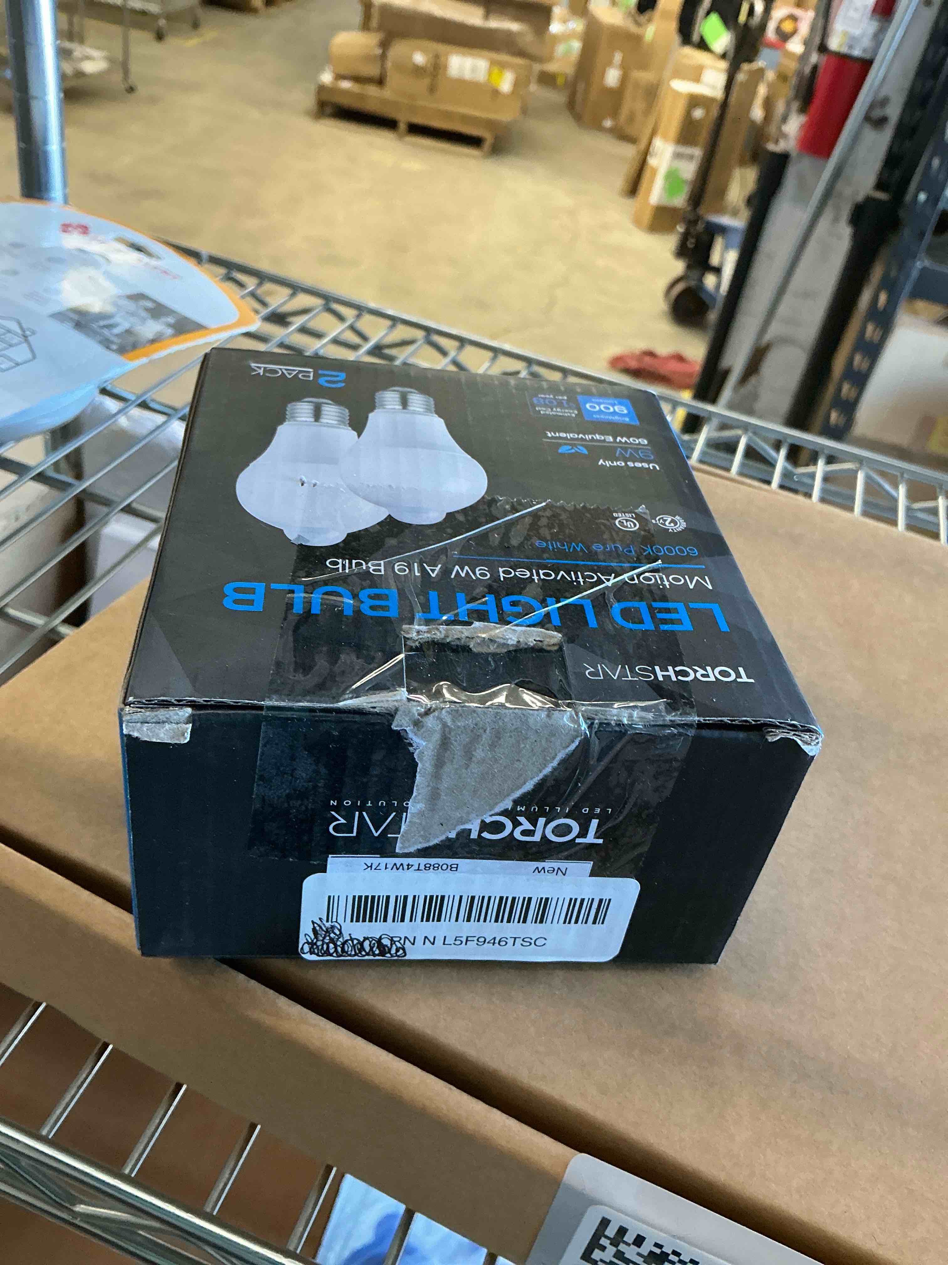 Condition photo showing Good Condition for TORCHSTAR LED Motion Sensor Light Bulb, 9W (60W Eqv) 900LM, E26 Base, A19 Motion Activated LED Light Bulb for Laundry, Basement, Hallway, Closet, UL FCC DOE Listed, 6000K Pure White, Pack of 2