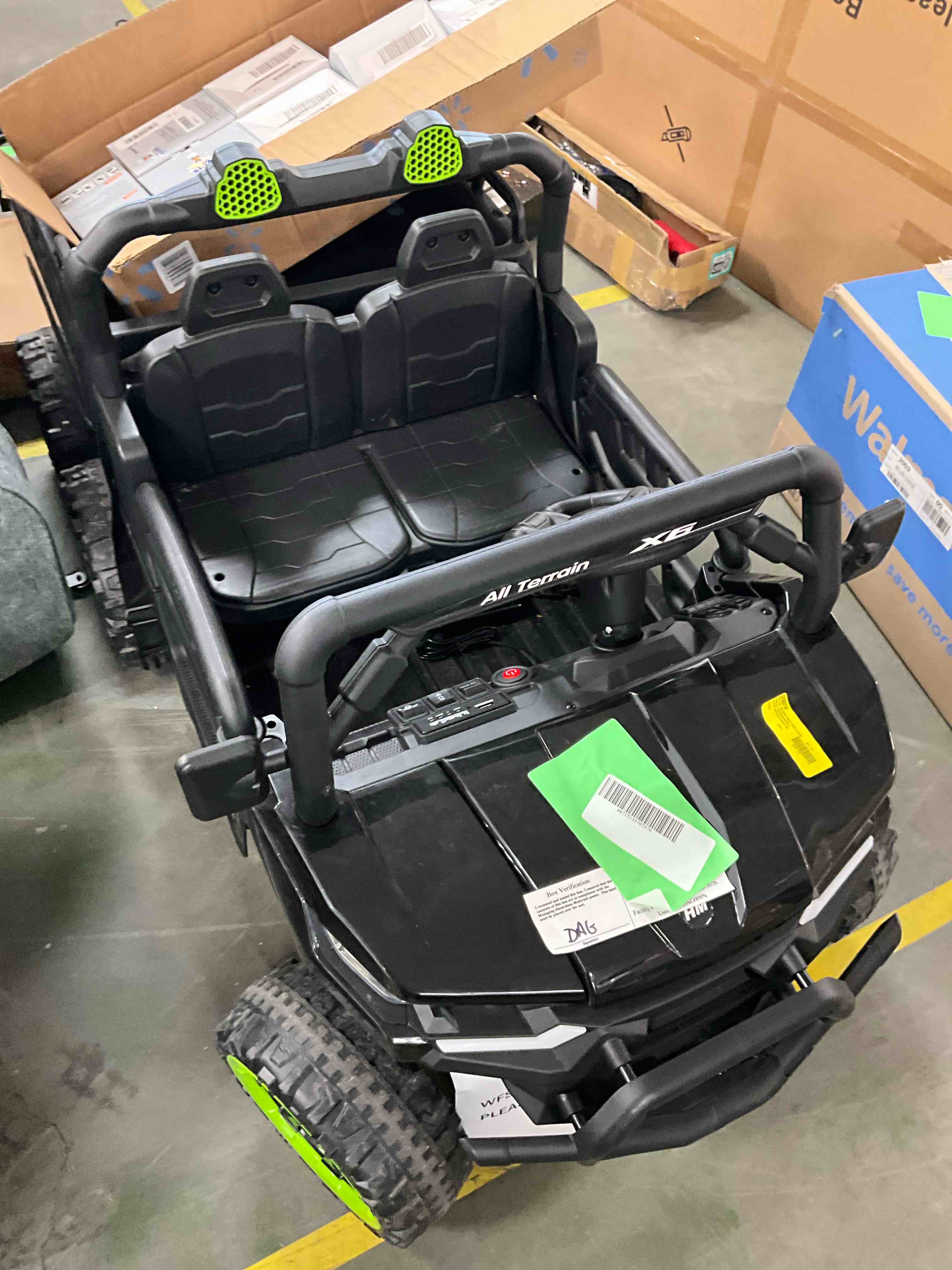Condition photo showing Good Condition for BKIRNP 24V 2 Seater Kids Ride on Car Truck,Ride on UTV W/,24 Volt Ride on Toys W/ Dump Bed/Shovel, LED Light, Music, Remote Control,6 Wheels Ride On Toys for Boys Girls Black