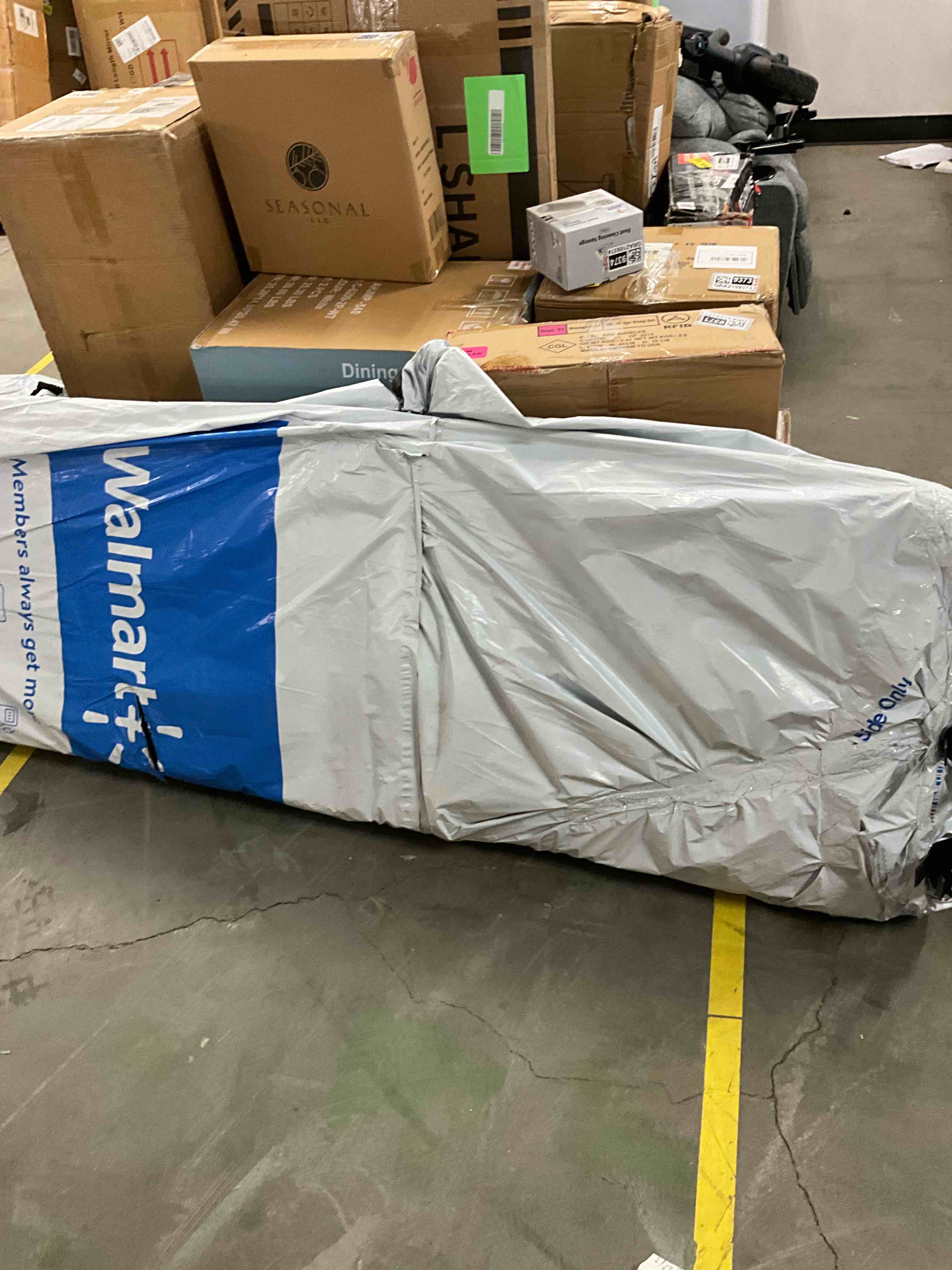 Condition photo showing Good Condition for Pinmoco 4.7'' Upholstered Foam Headboard, Height Adjustable and Ergonomic Head Board for King Bed, Fabric Gray