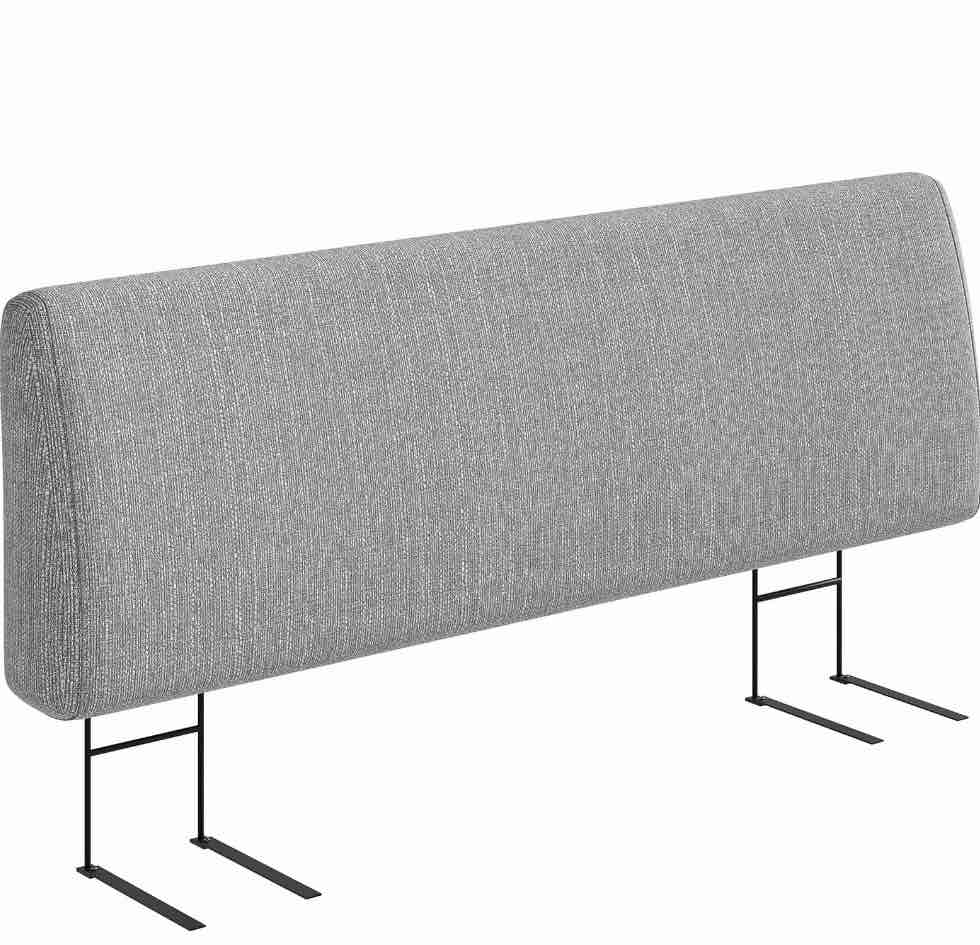 Pinmoco 4.7'' Upholstered Foam Headboard, Height Adjustable and Ergonomic Head Board for King Bed, Fabric Gray