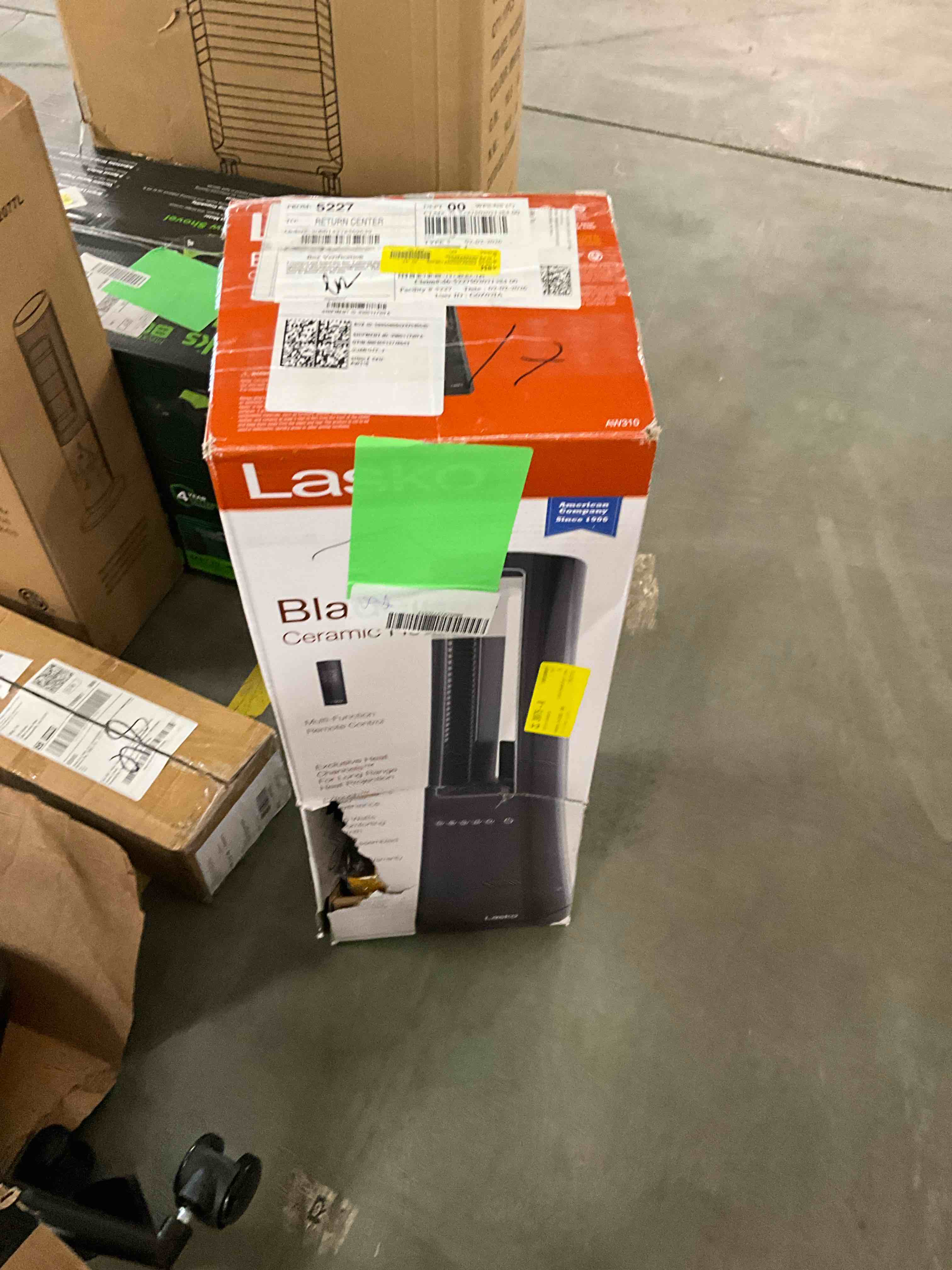 Condition photo showing New/Like New for Lasko 27" 1500W Bladeless Ceramic Tower Heater with Remote Control, Timer, Black, AW310, New